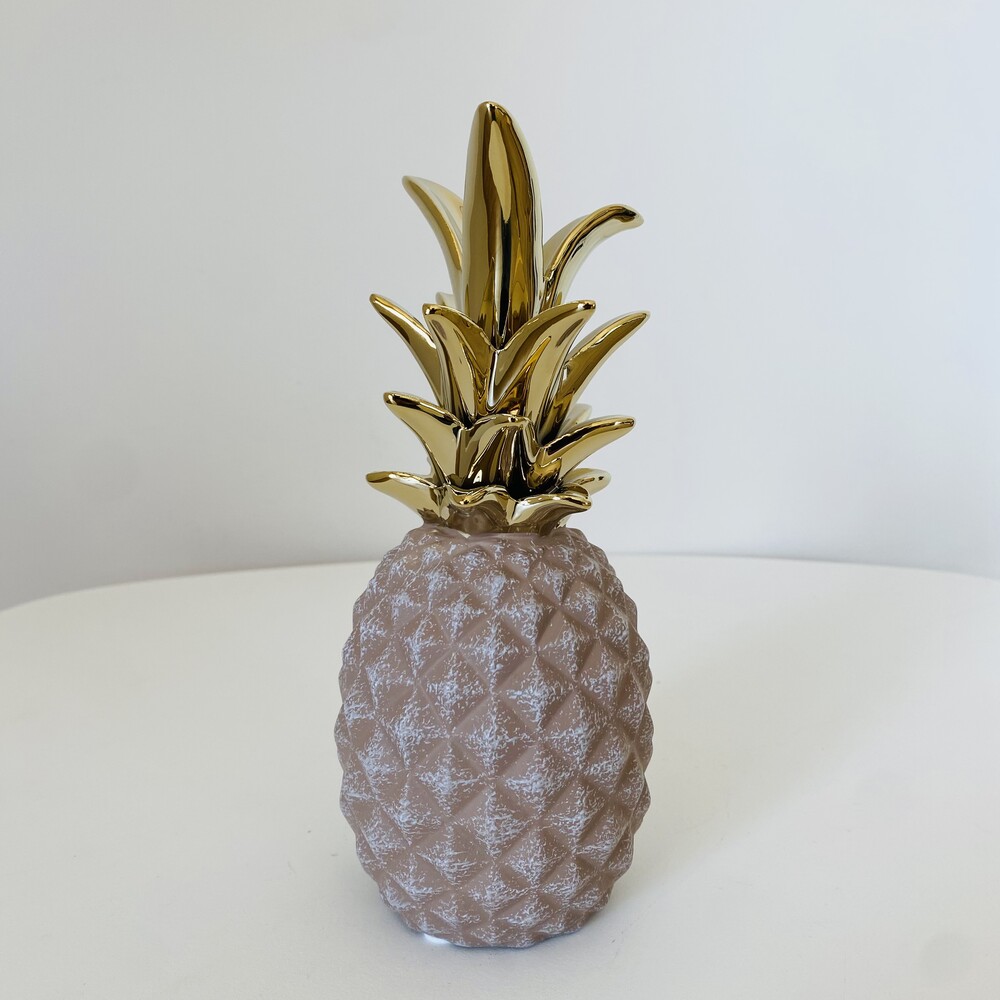 Ananases - Castanho e Dourado - Cerâmica