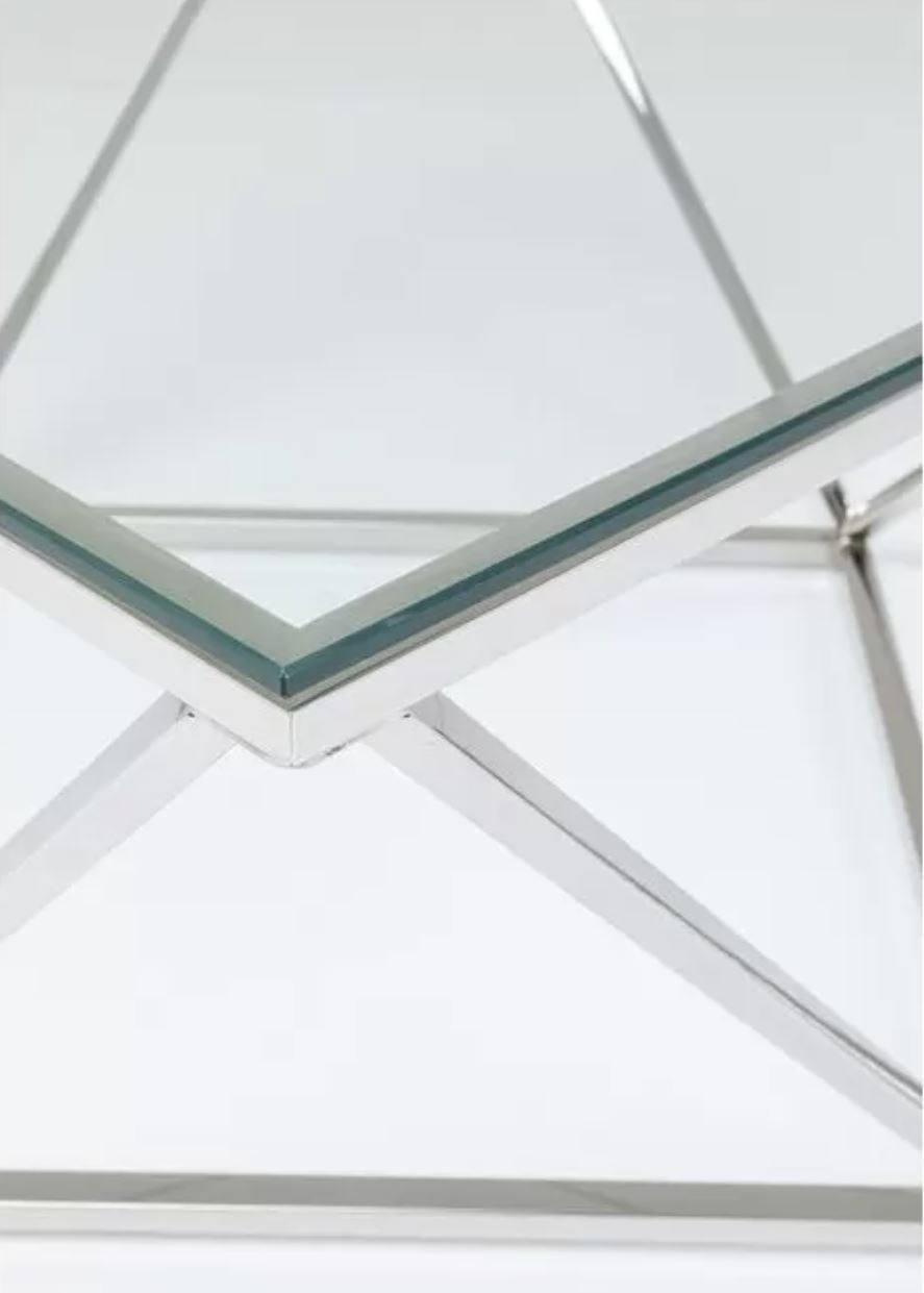 Mesa de Apoio - INOX Prateado - C80xL80xA45CM