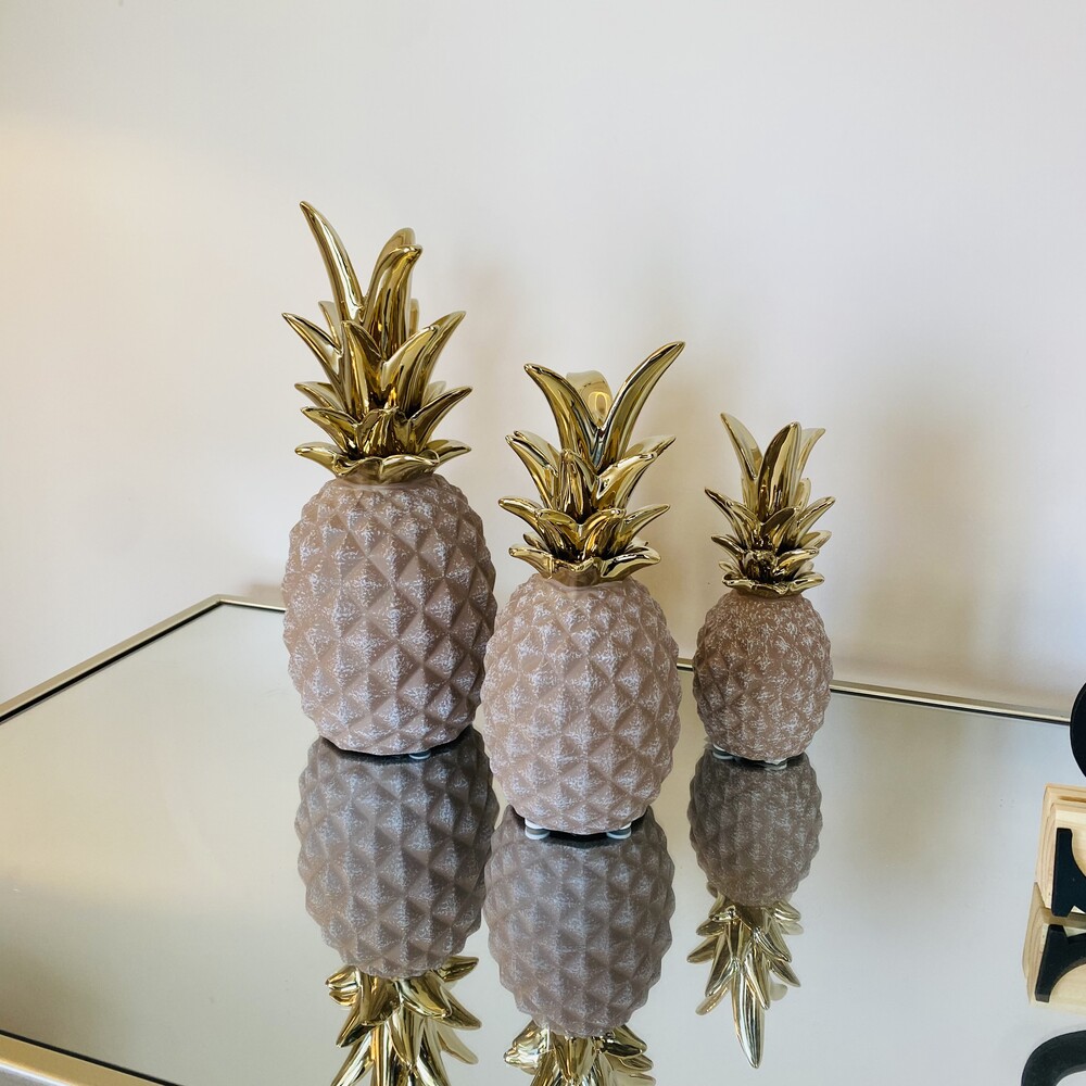 Ananases - Castanho e Dourado - Cerâmica