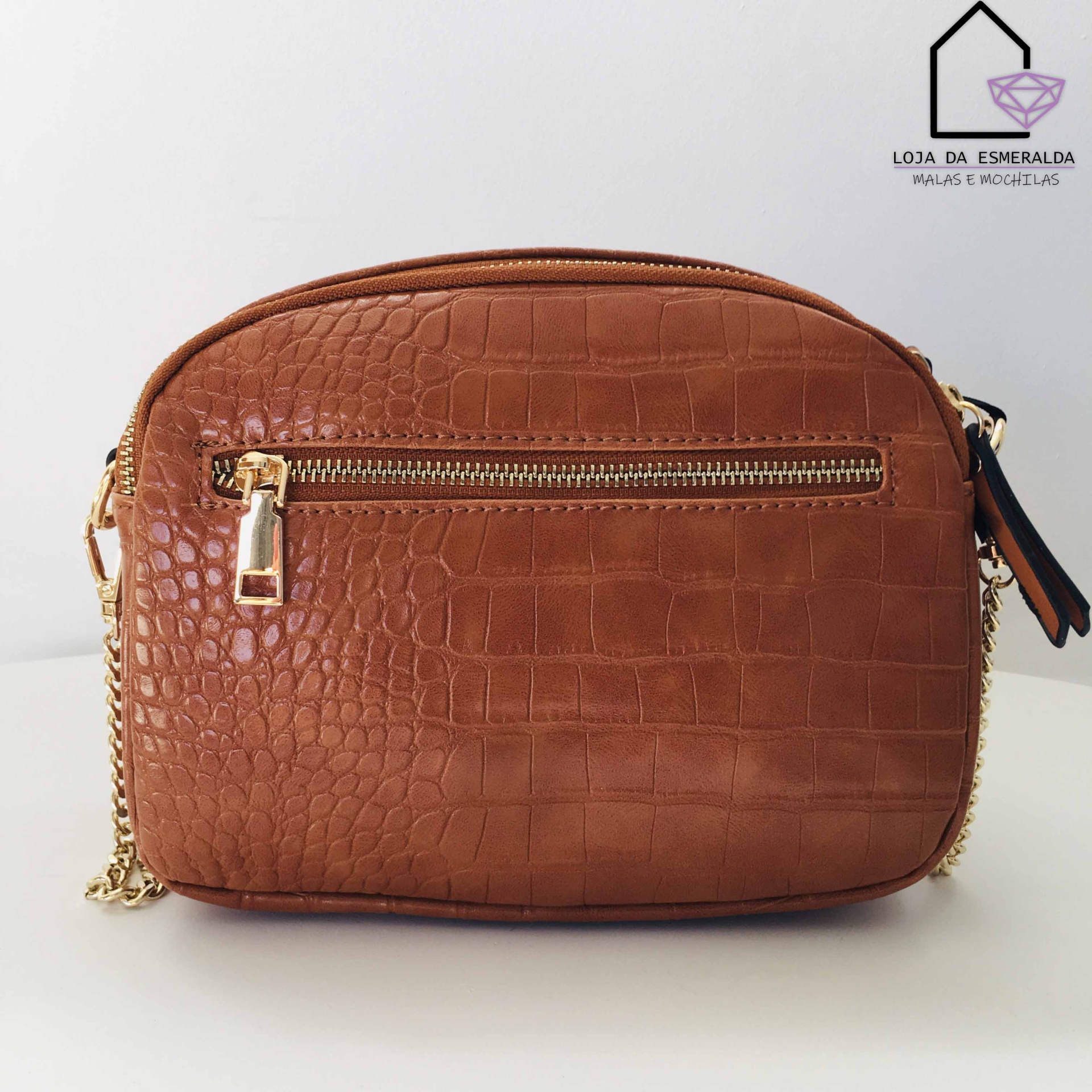 Mala Tiracolo com Textura Croco - C22xL7xA17CM