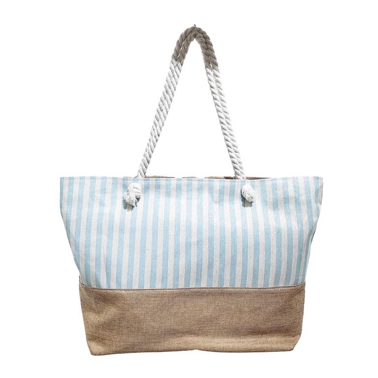 Sacola de Praia - Azul e Castanho - C56xL16xA36CM