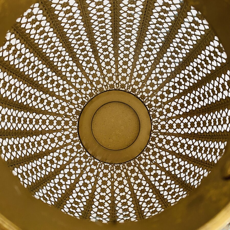 Lanterna Decorativa - Metal - Dourado e Azul