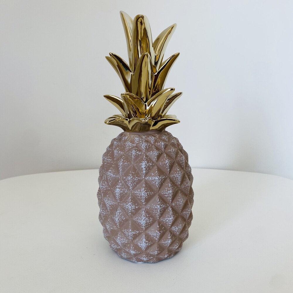 Ananases - Castanho e Dourado - Cerâmica