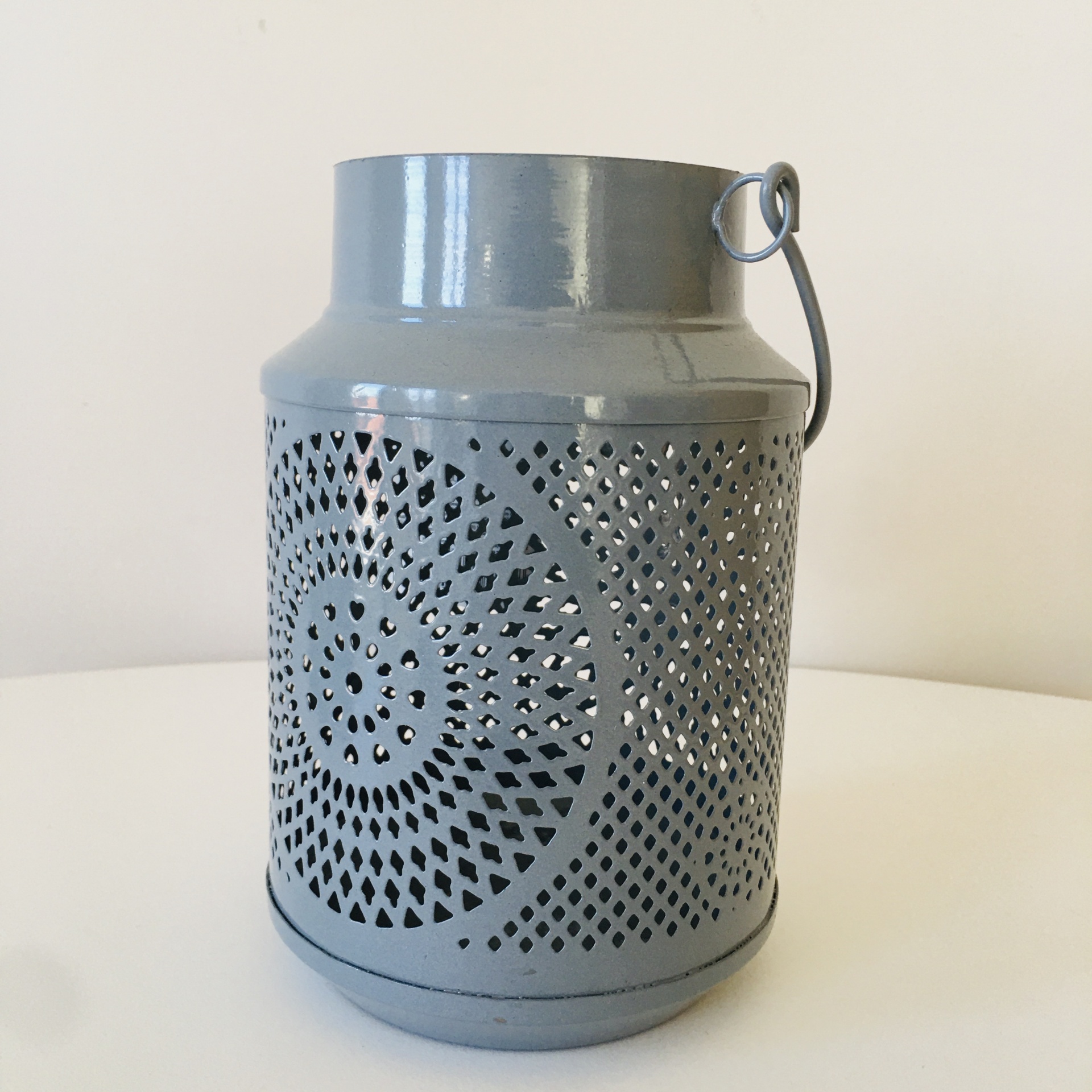 Lanterna Decorativa | Cinza | Metal | 19x13x13CM