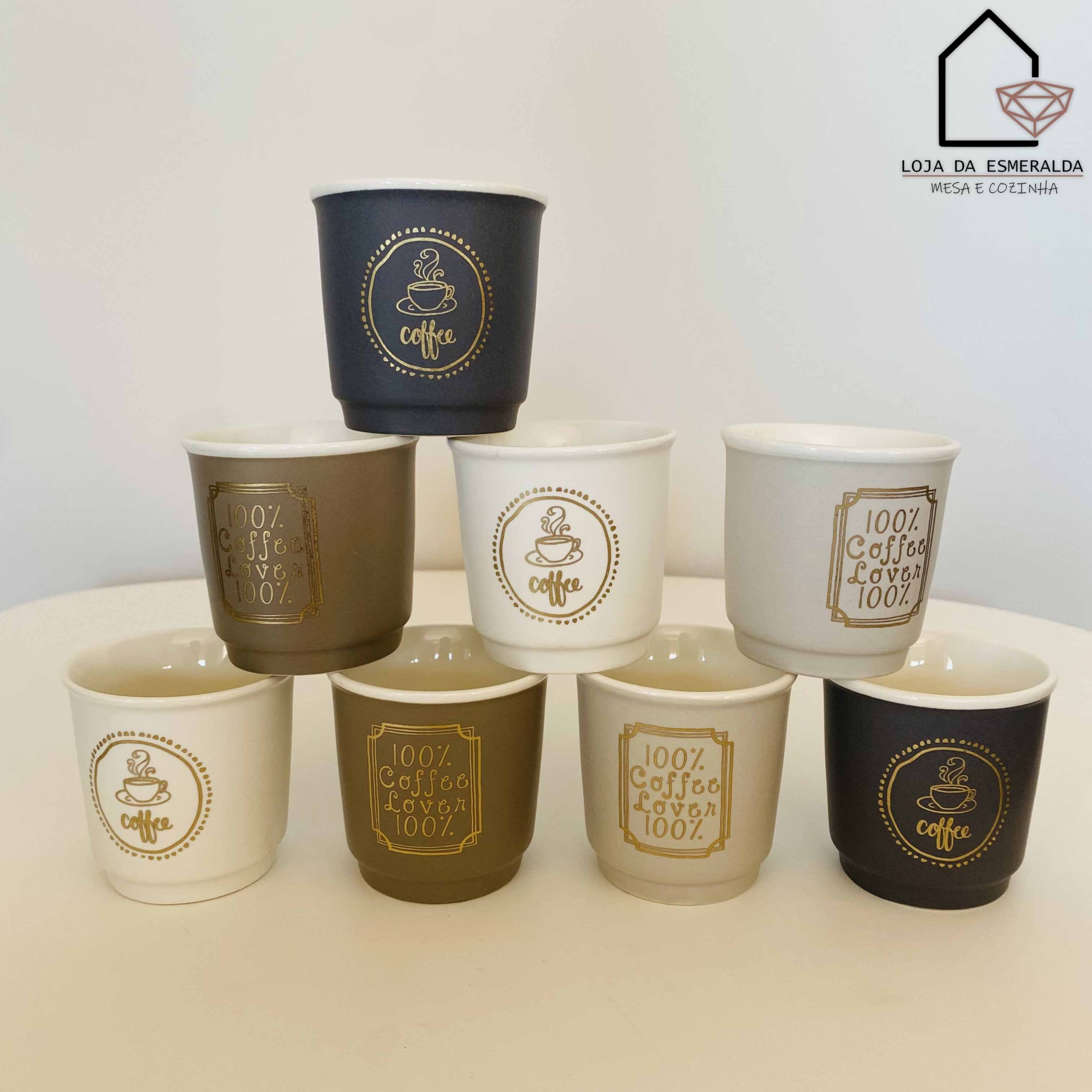 Conjunto 8 Copos/Chávenas de Café