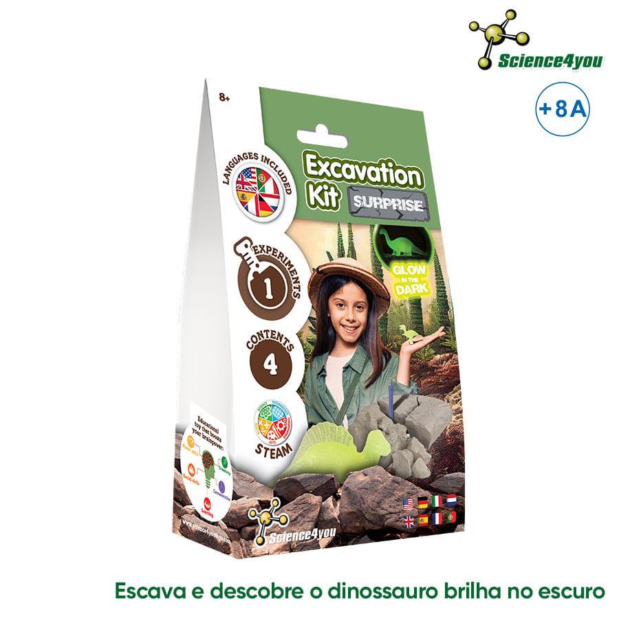 Brinquedo - Kit Escavação Dinossauros Brilha no Escuro - Mais de 8 Anos - Science4you