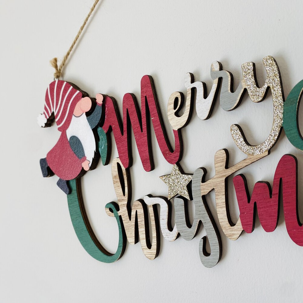 Natal - Peça de Parede em Madeira - C30xL1xA16CM