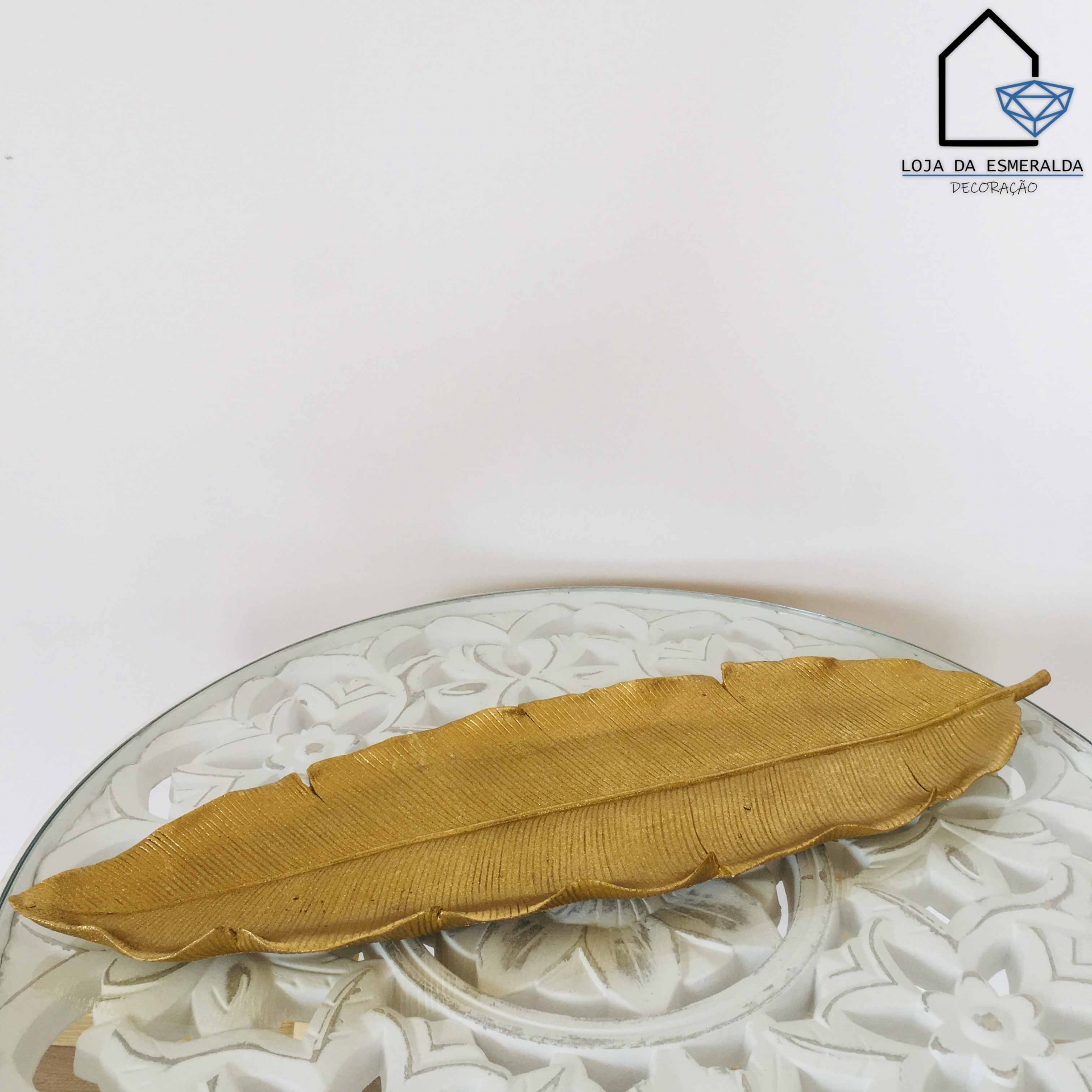 Folha Decorativa Dourada | 47x14CM