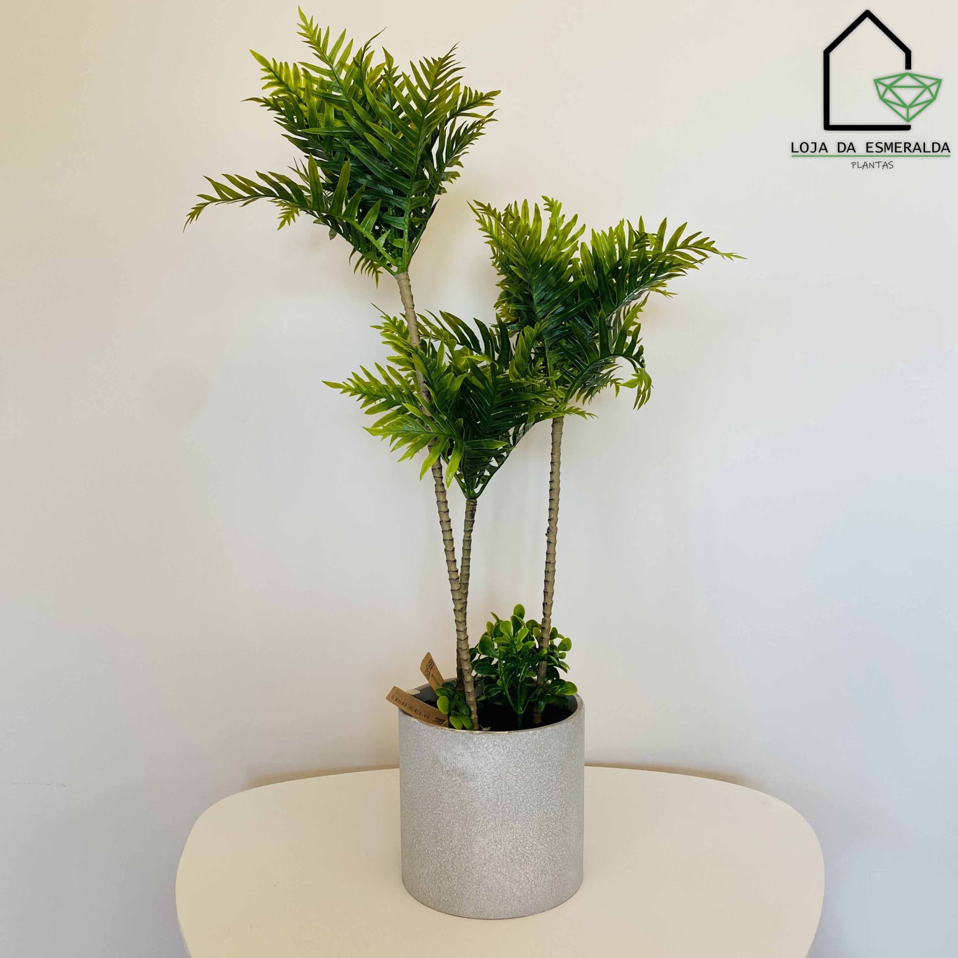 Planta Artificial em Vaso cinza | 14x14x65CM