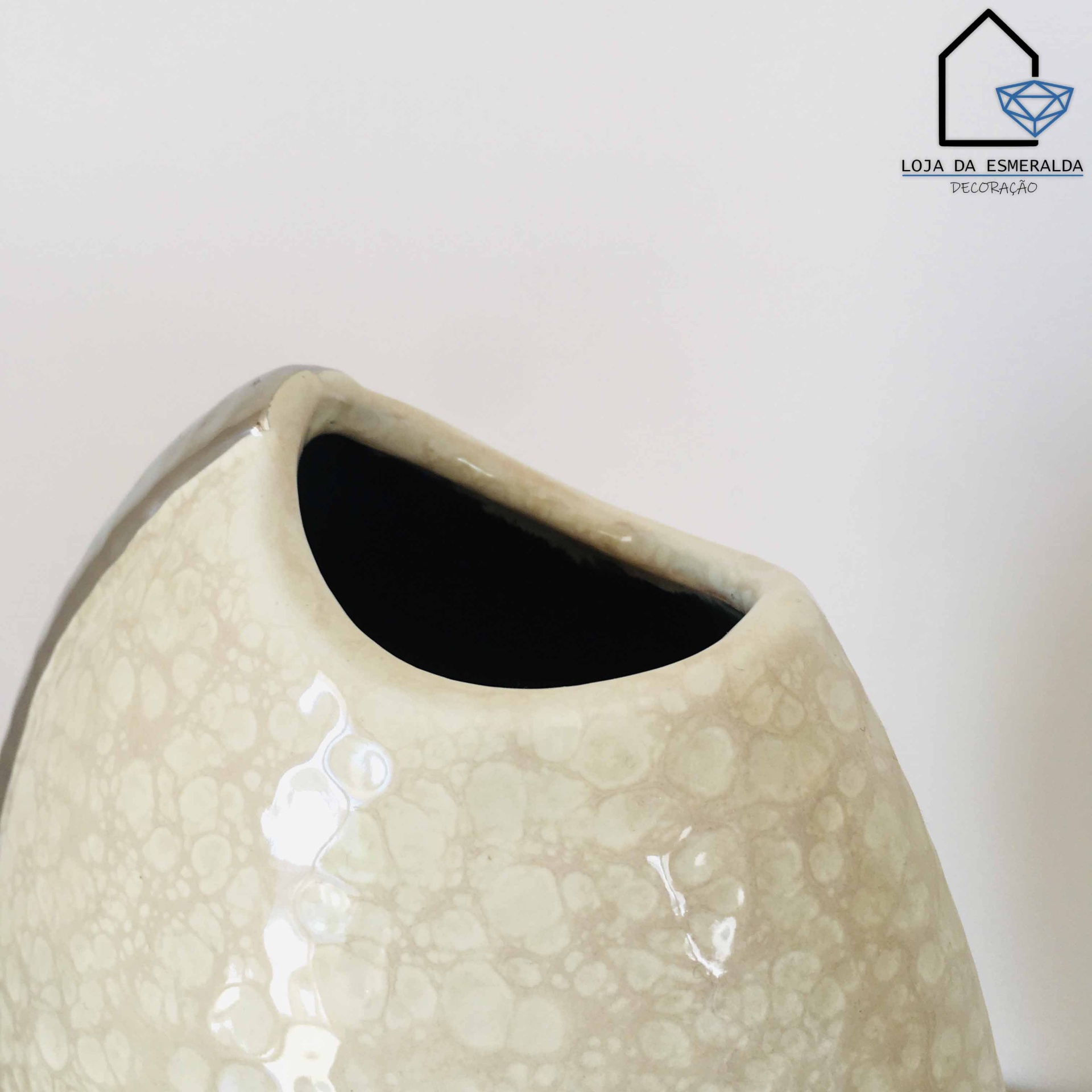 Jarra | Cerâmica | Creme e Prata | 15x8x31CM