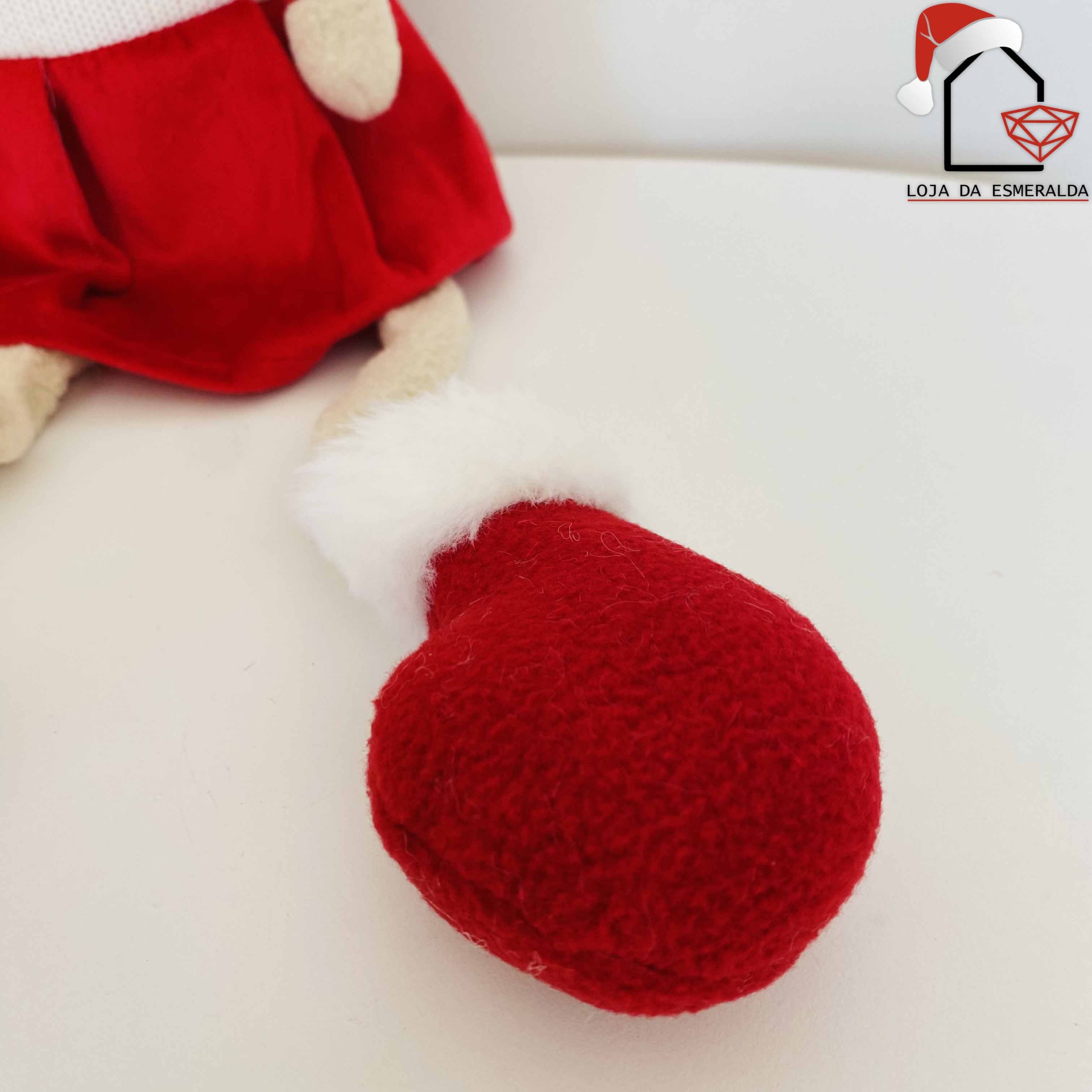 Boneca Decorativa de Natal - Branco e Vermelho