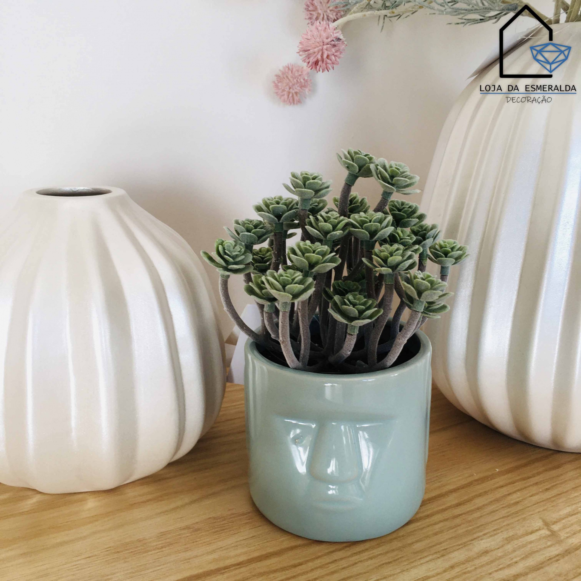 Vaso com Planta Oriente | 9x9x17CM