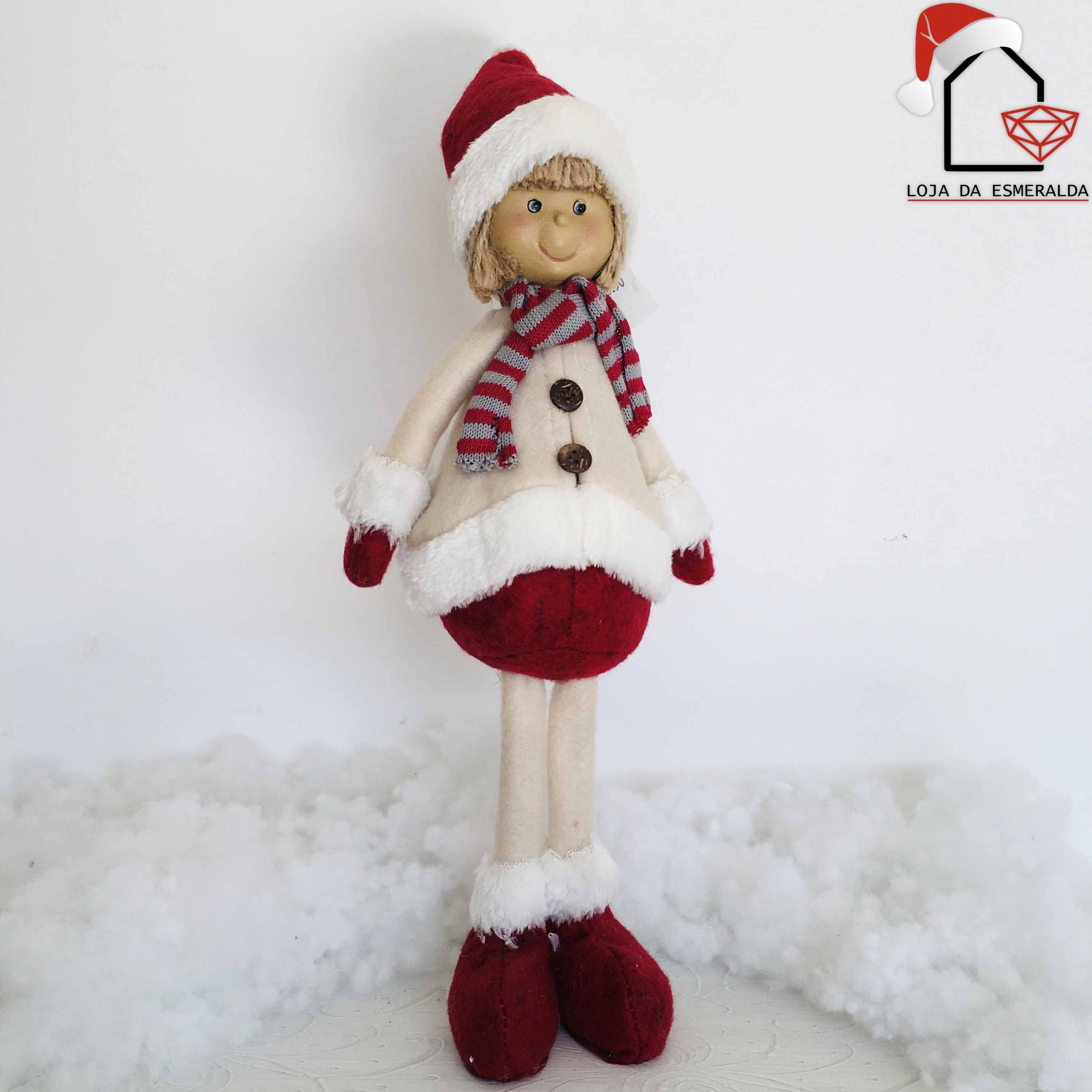 Boneca de Natal | Cachecol | 36.5CM de Altura