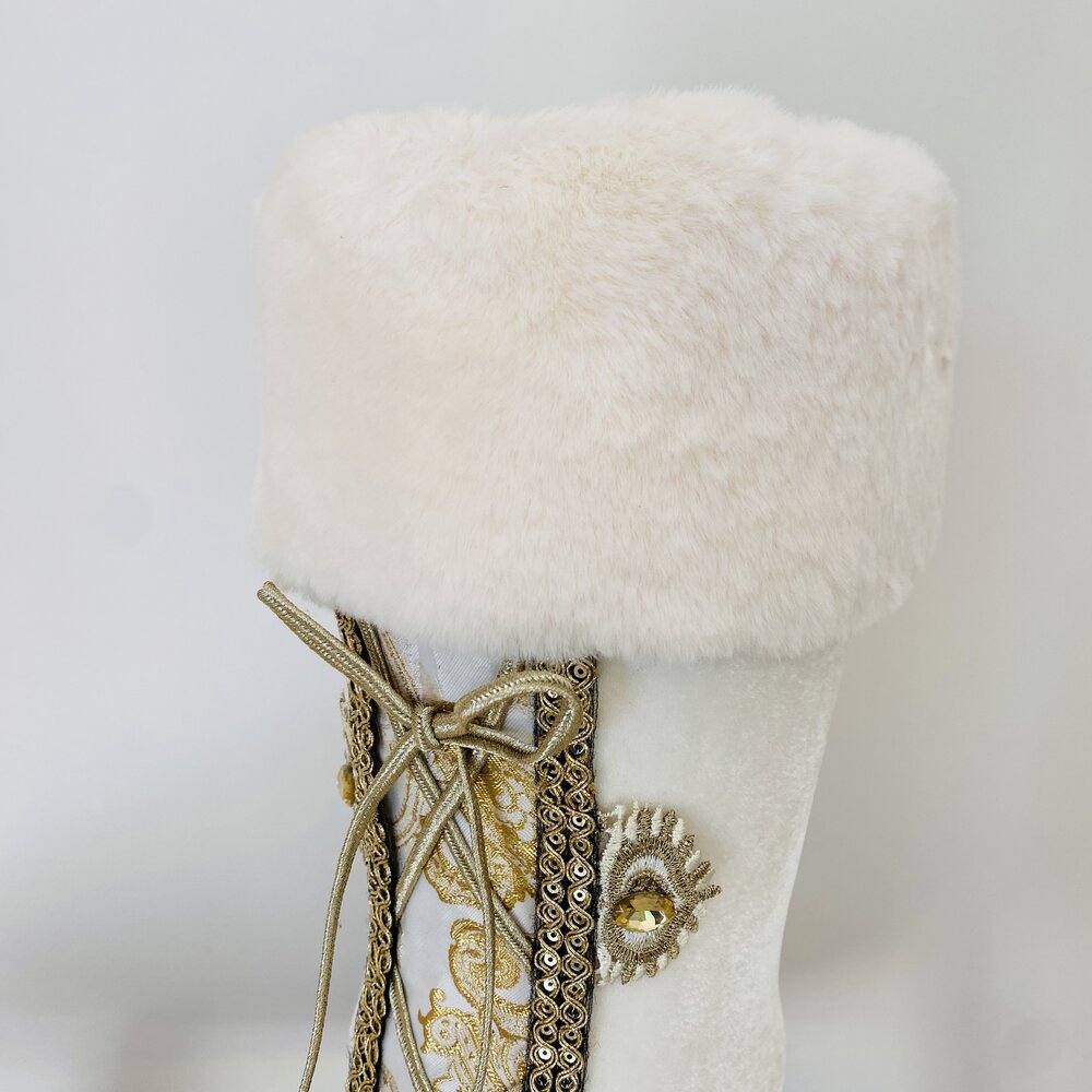 Natal - Cjto. 2 Botas Pai Natal - Creme - C30xL13xA38CM