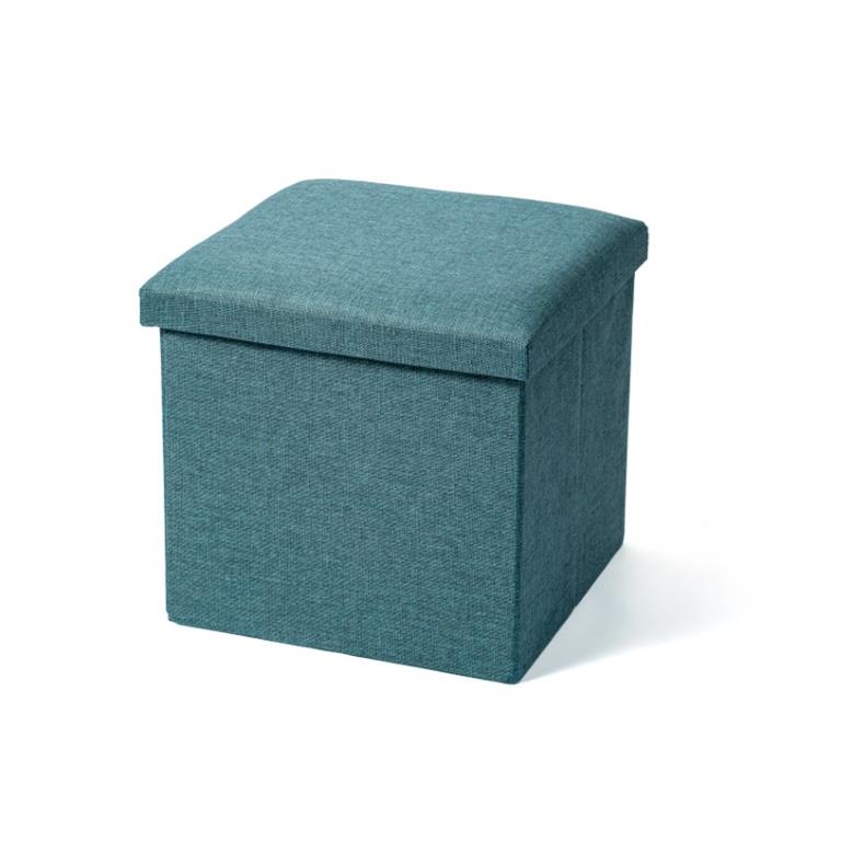 Pufe-Banco c/Arrumação -Tecido - Verde - C38xL38xA35CM