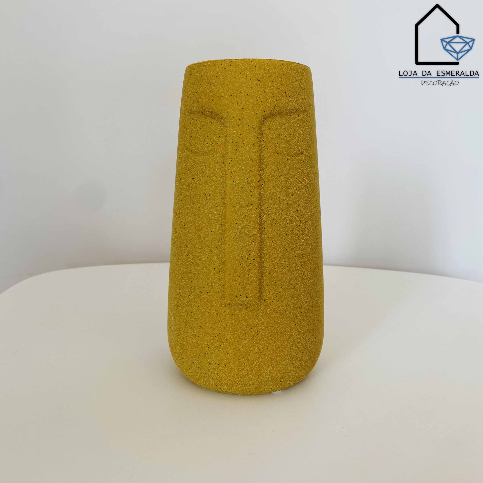 Jarra Decorativa c/ Cara em Cerâmica | 11x11x20CM