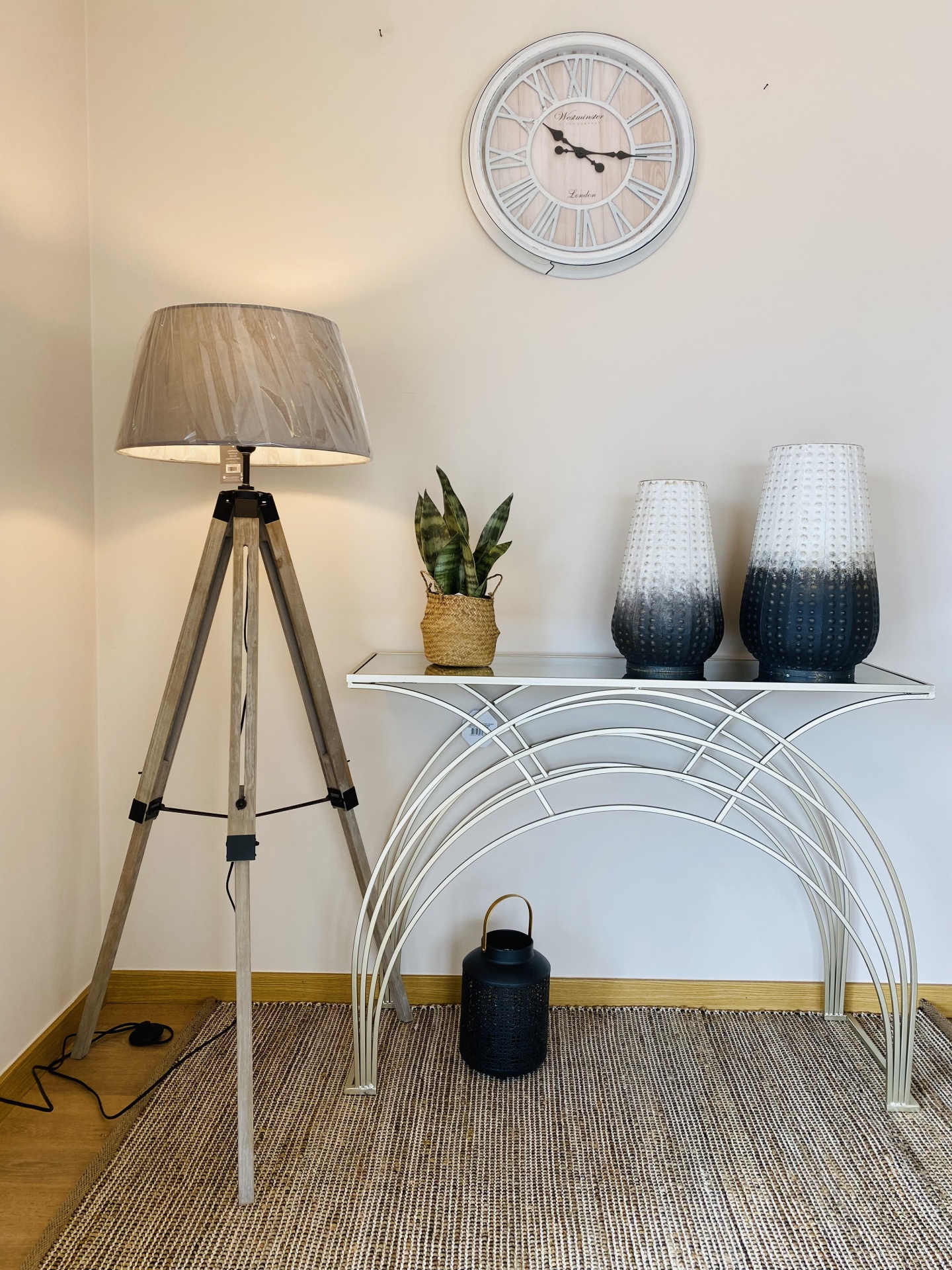 Jarra Decorativa - Metal - Preto e Creme