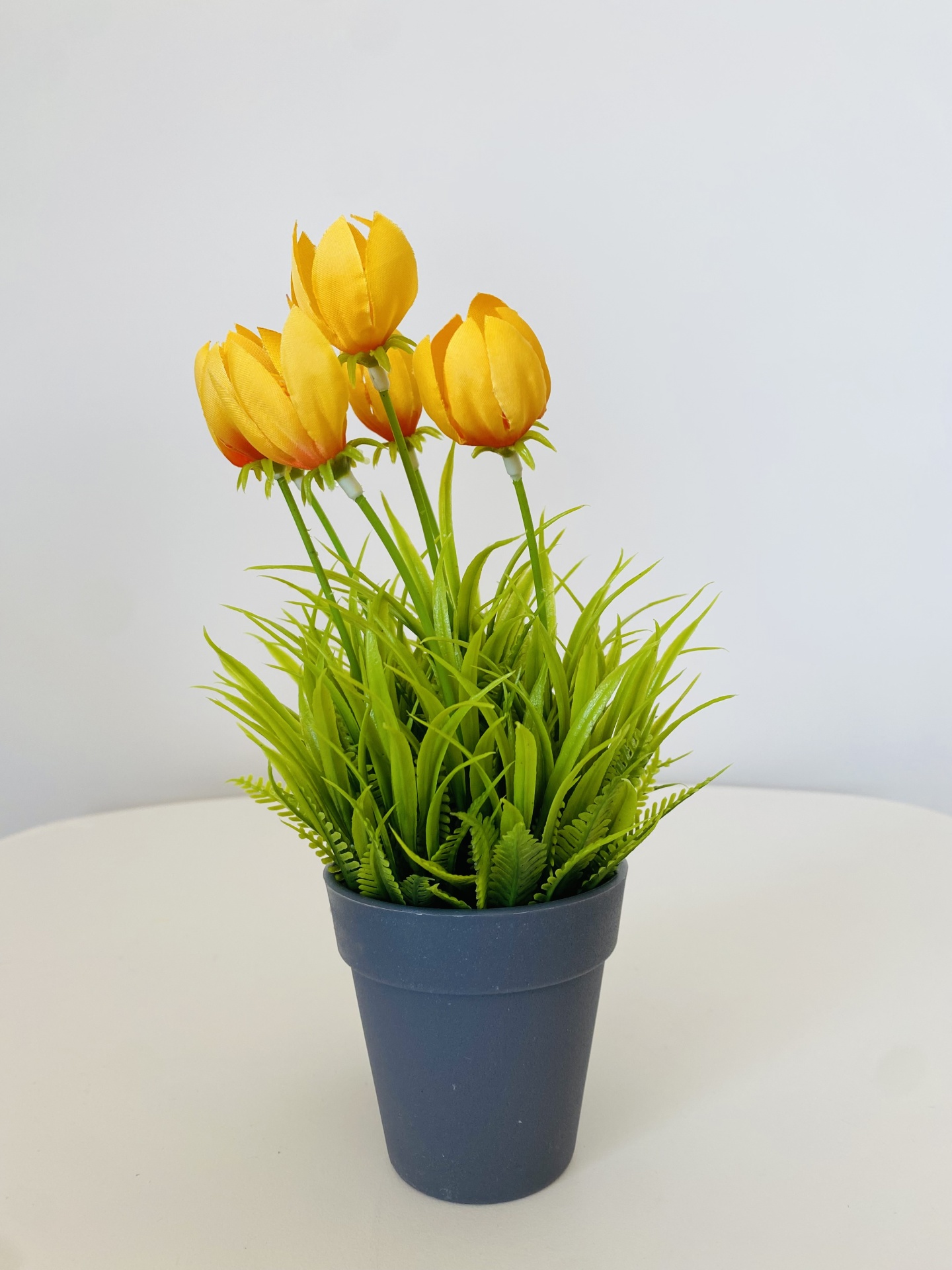 Planta Artificial com Flor em Vaso - C10xL10xA20CM - Laranja e Verde