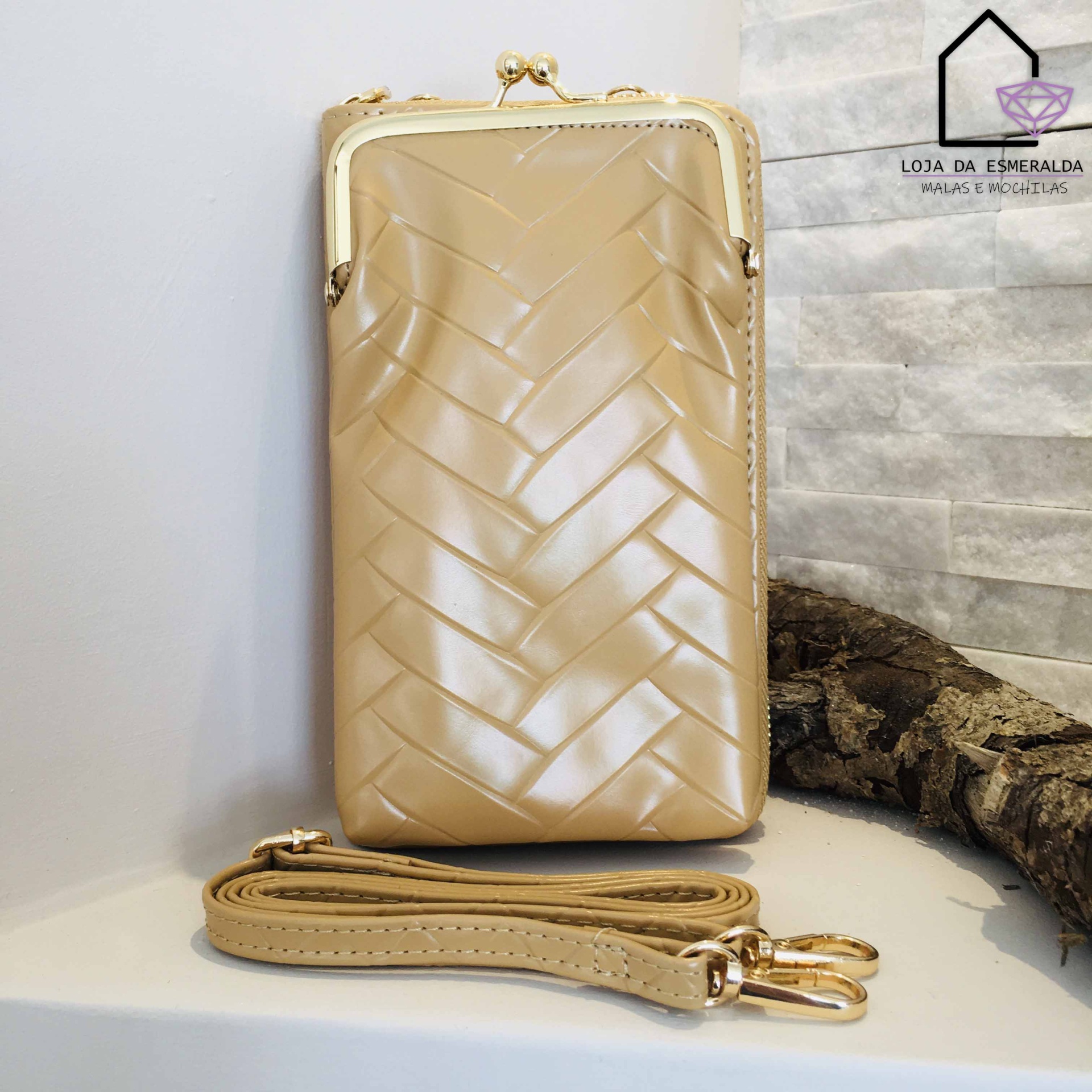 Carteira Porta-telemóvel c / Alça de Tiracolo - C11.5xL4xA19.5CM