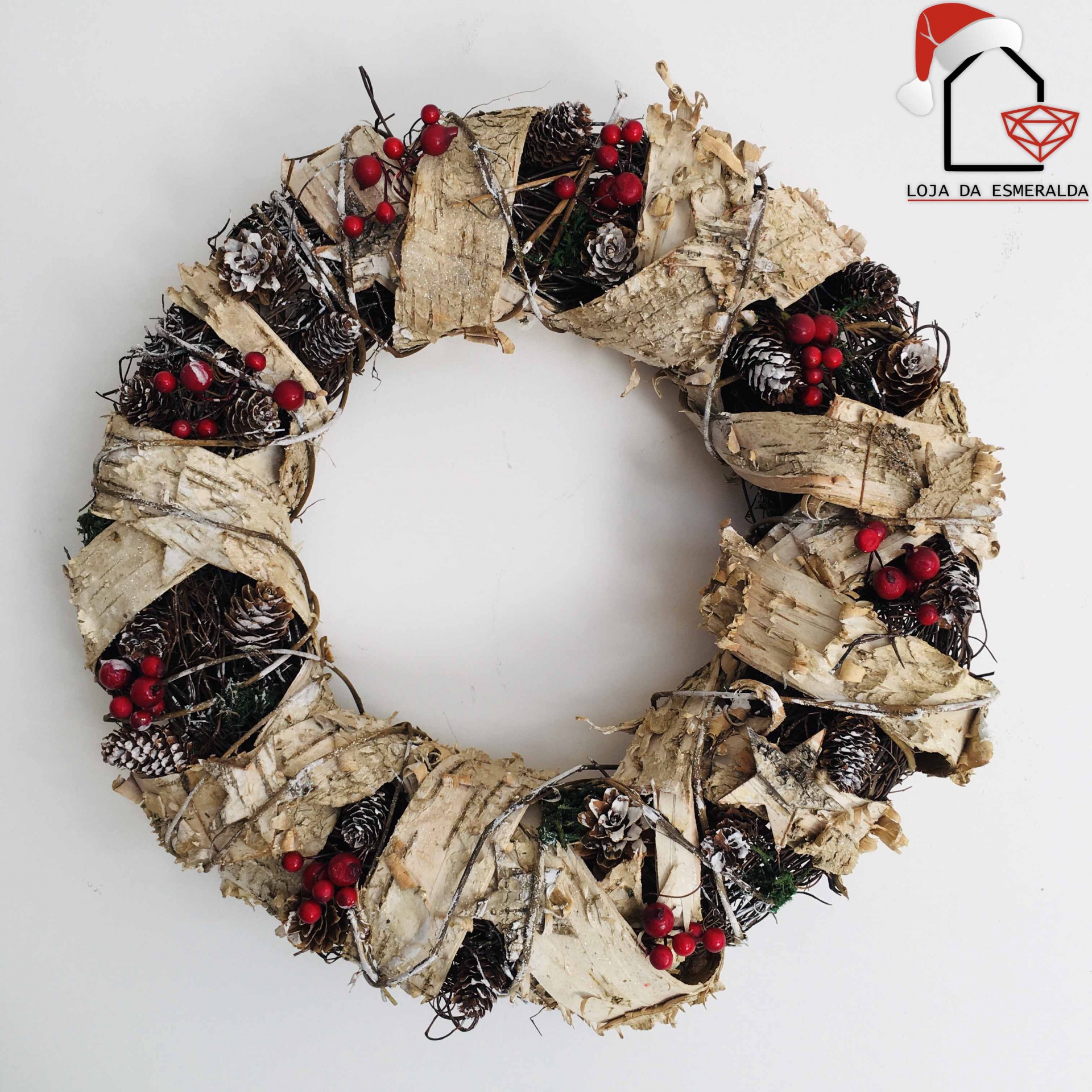 Coroa Natalícia com Pinhas & Bagos 40x40CM