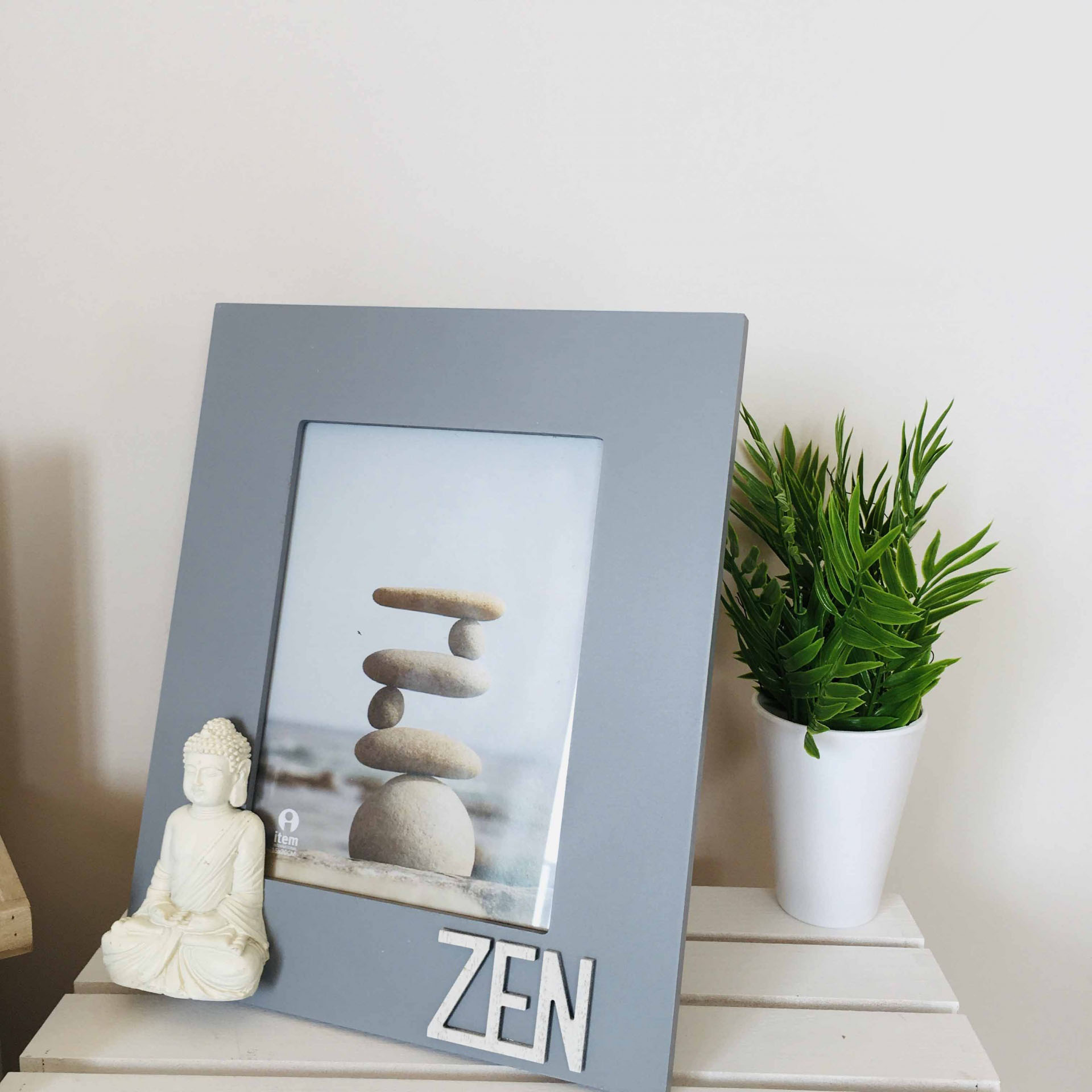 Moldura Zen Cinza | Madeira | 25x30CM