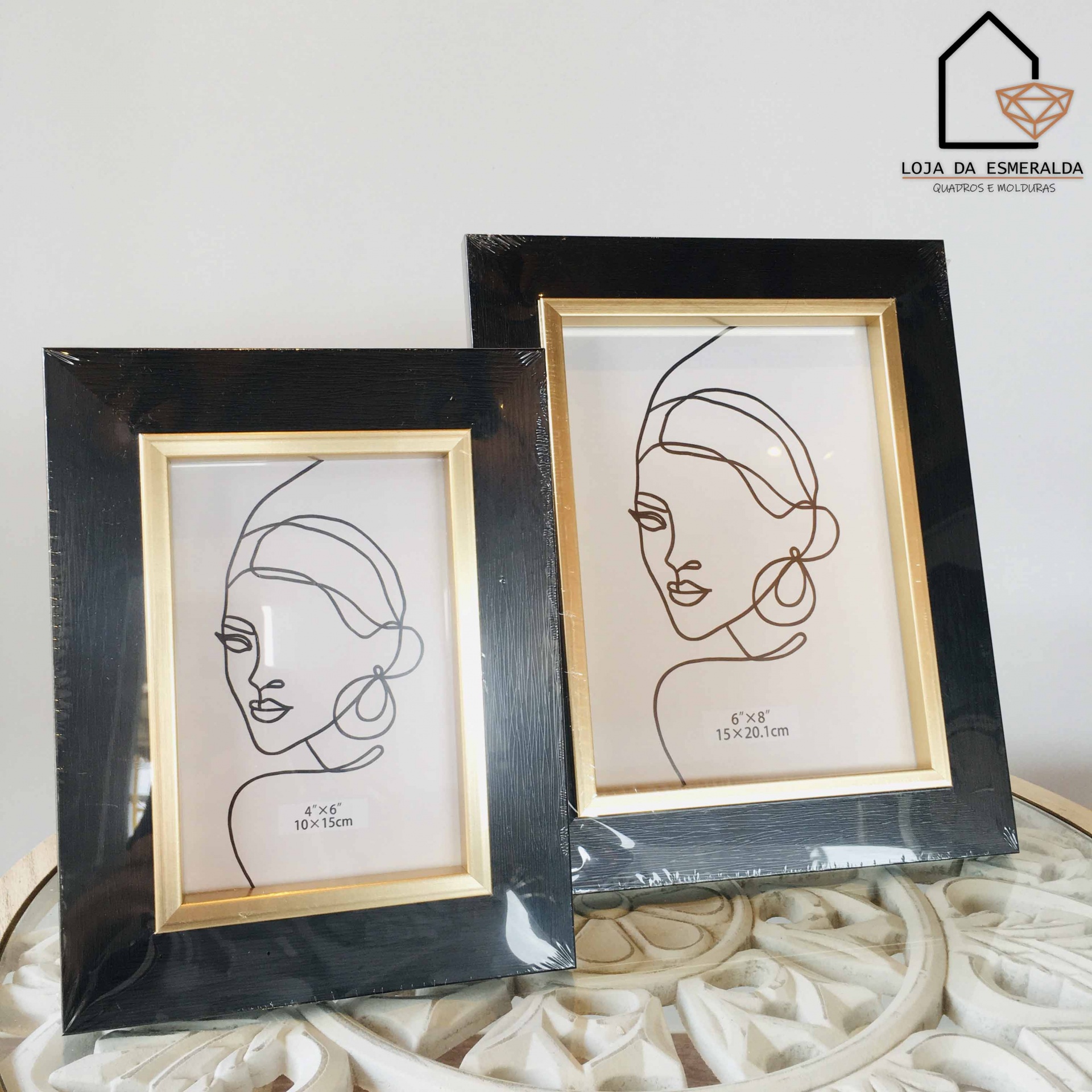 Moldura Preto e Dourado