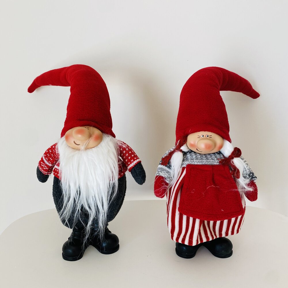 Boneco Natalício - Gnomo- Tecido - C15xL10xA50CM