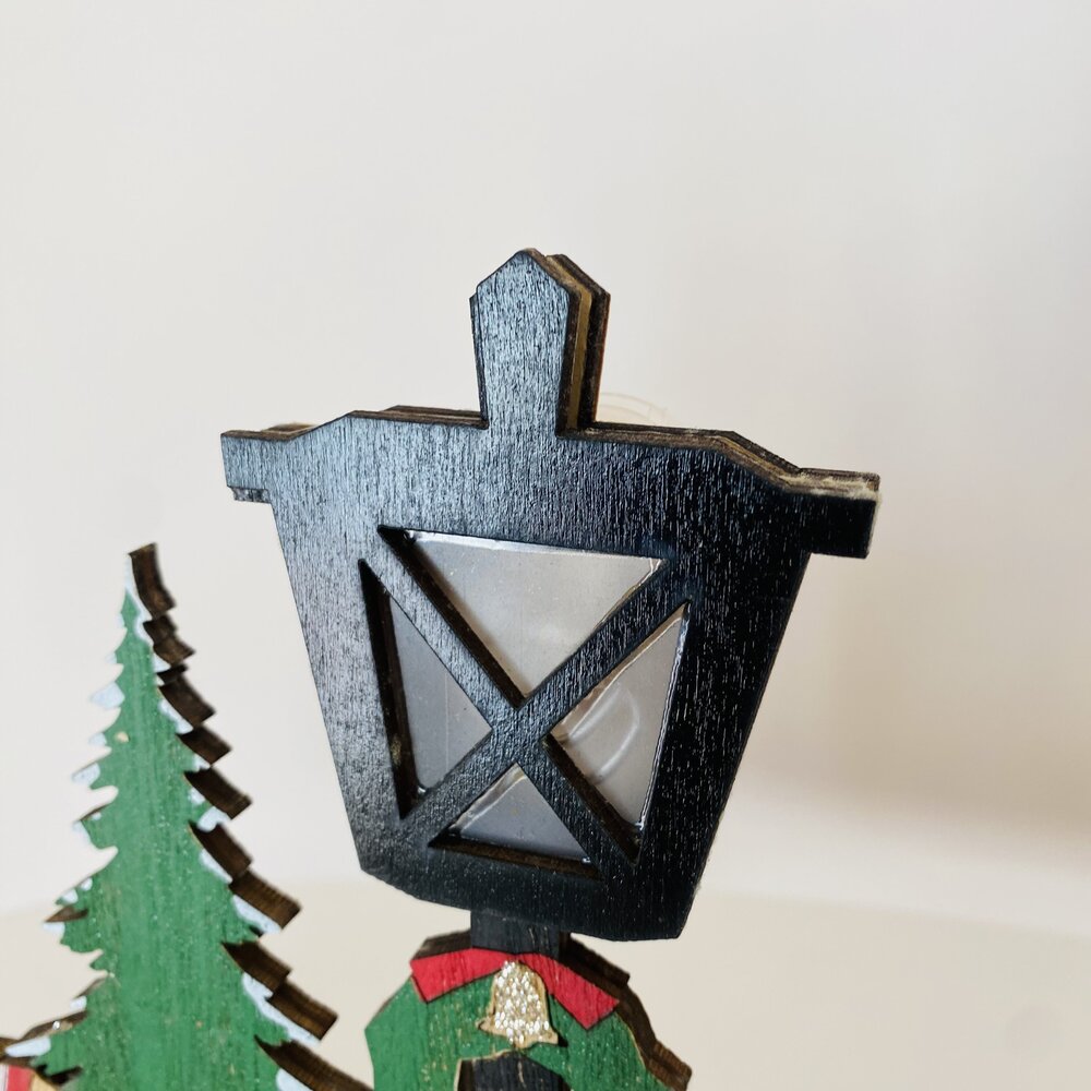 Natal - Placa em Madeira c/ Iluminação  - C45xL4xA18CM