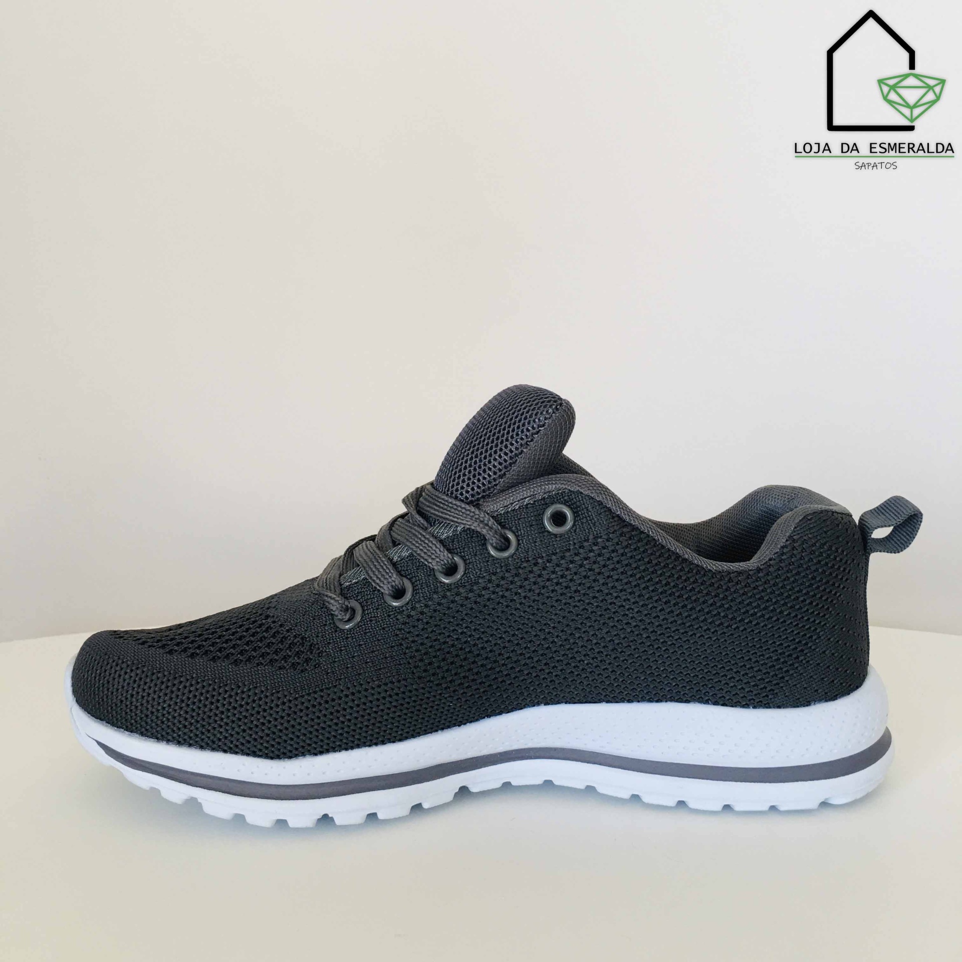 Ténis Desportivos - Cinza Escuro - Tecido