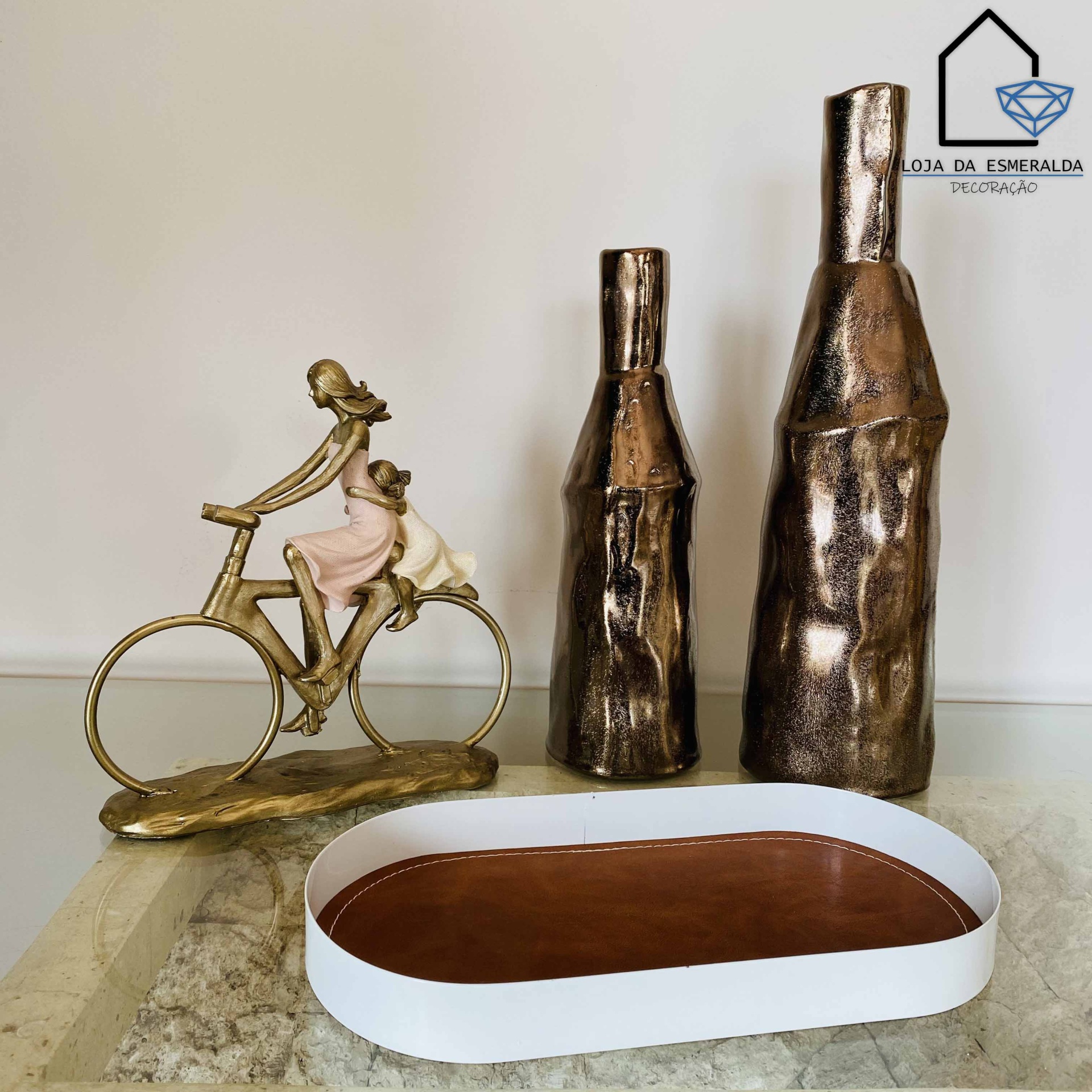 Jarra Decorativa Castanha com Brilho