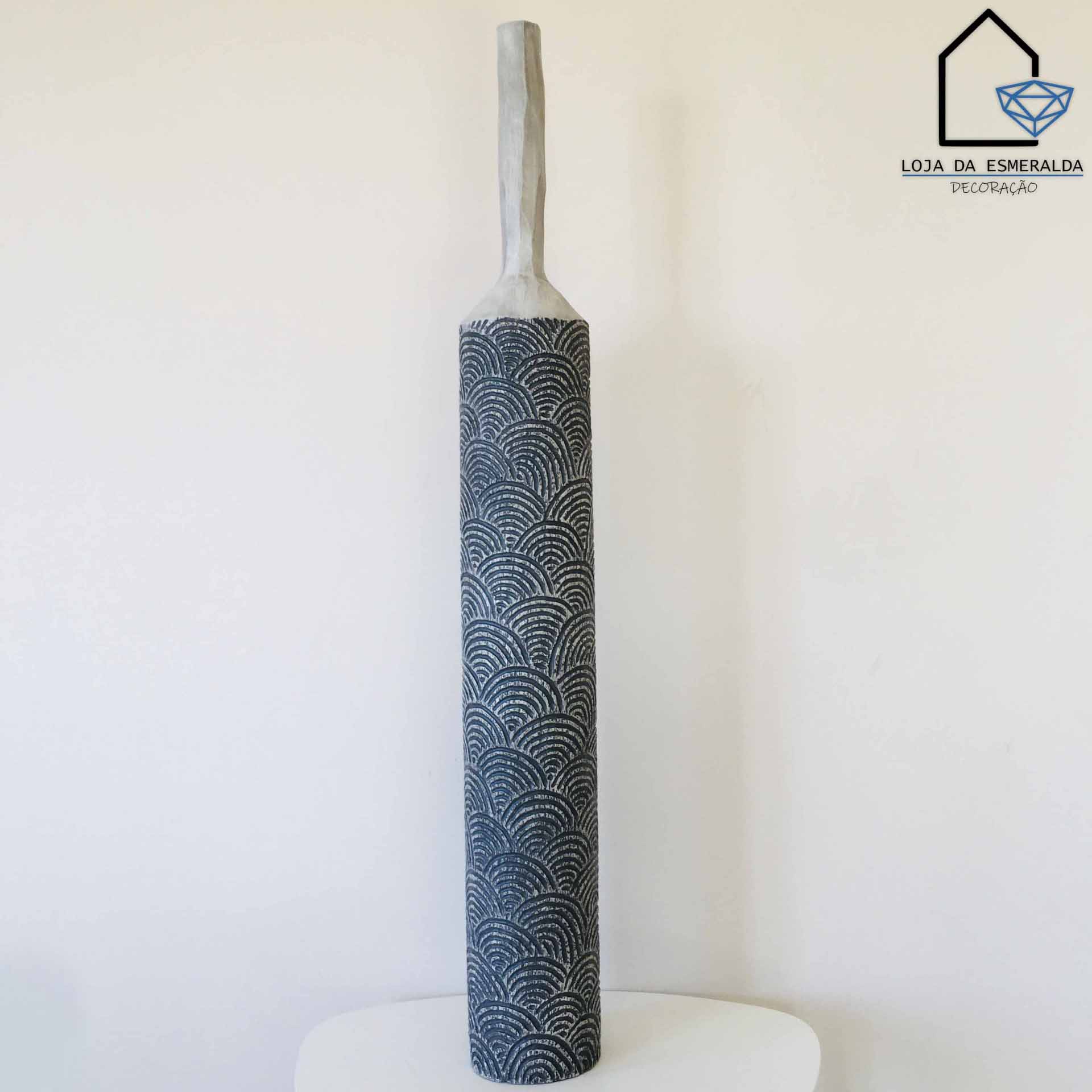 Jarrão Curves | Cinza & Branco | 105x14x14 CM