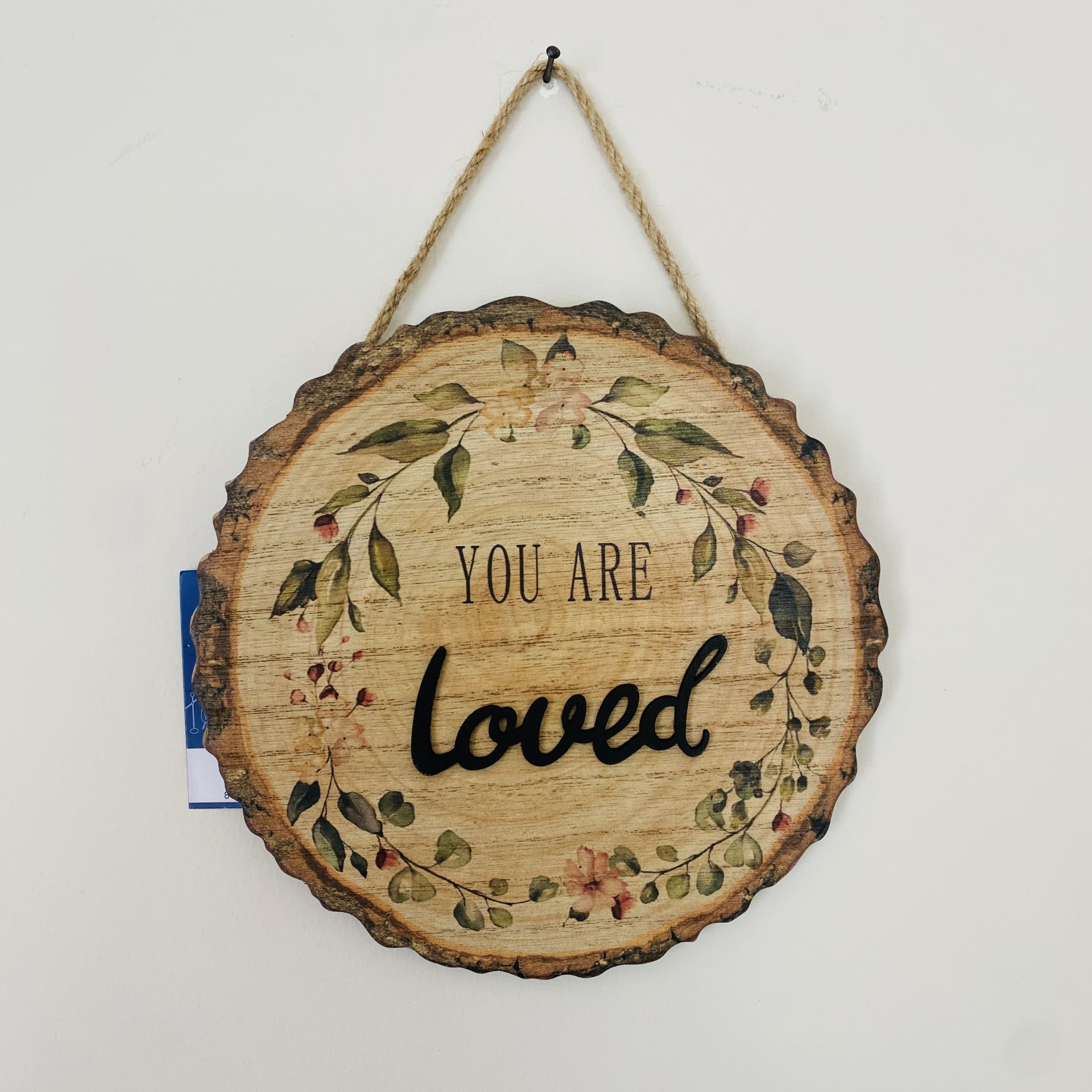Placa Decorativa de Parede - C20xL1xA20CM - Madeira - You are Loved
