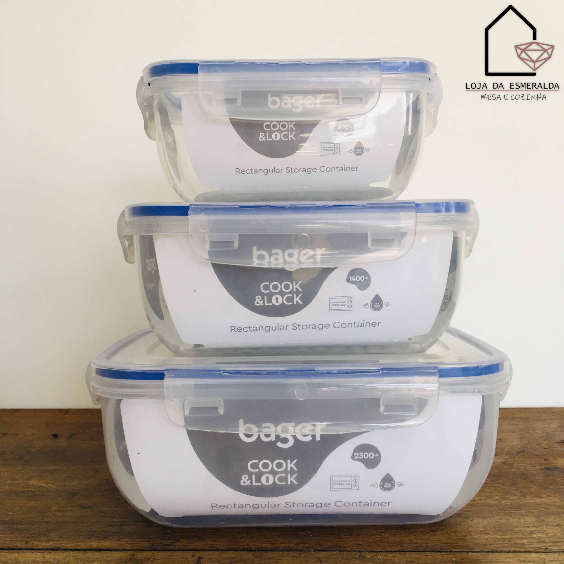 Recipientes p/ Conservação de Alimentos | Retangulares | Vários Tamanhos