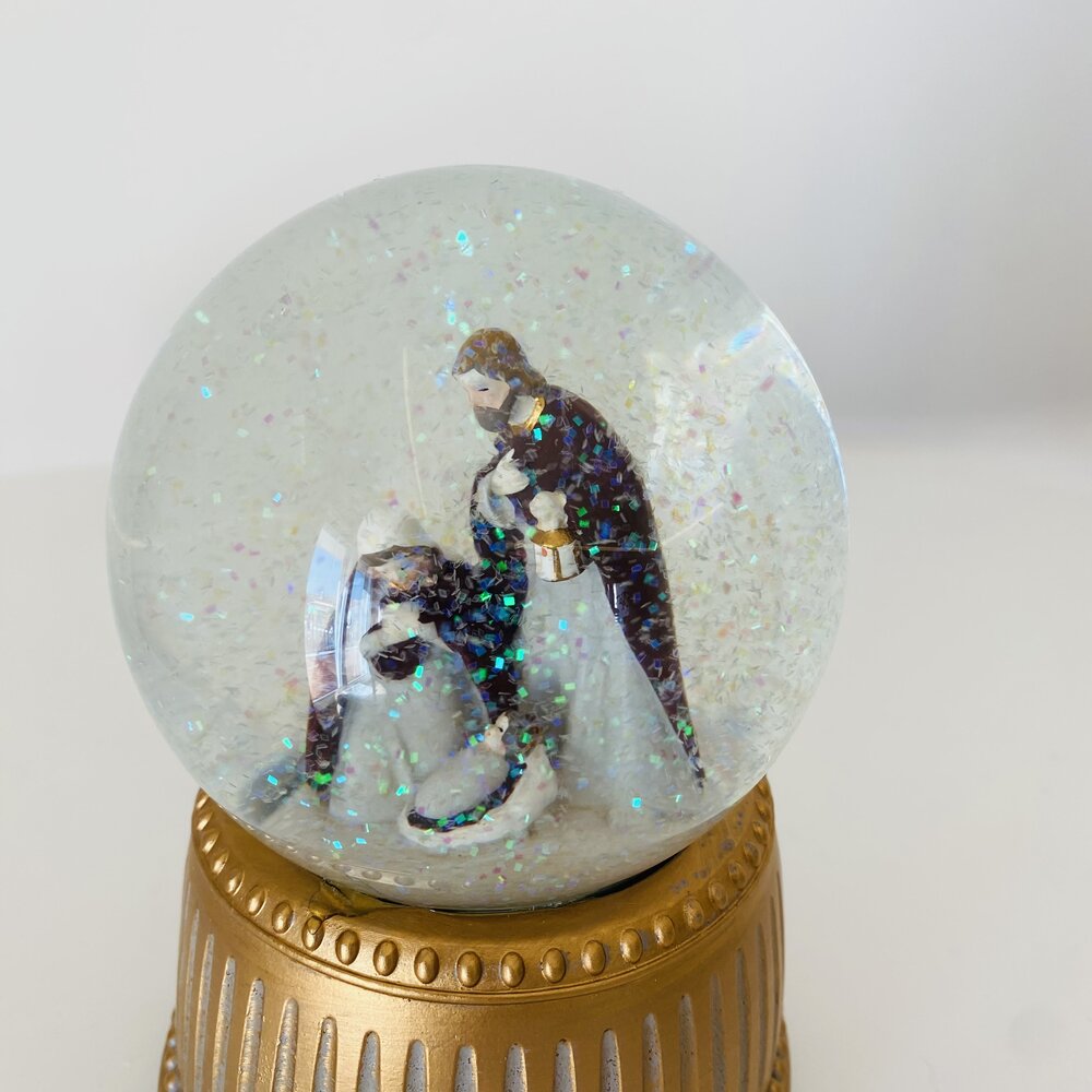 Natal - Bola de água c/ Sagrada Família  - C10xL10xA14CM