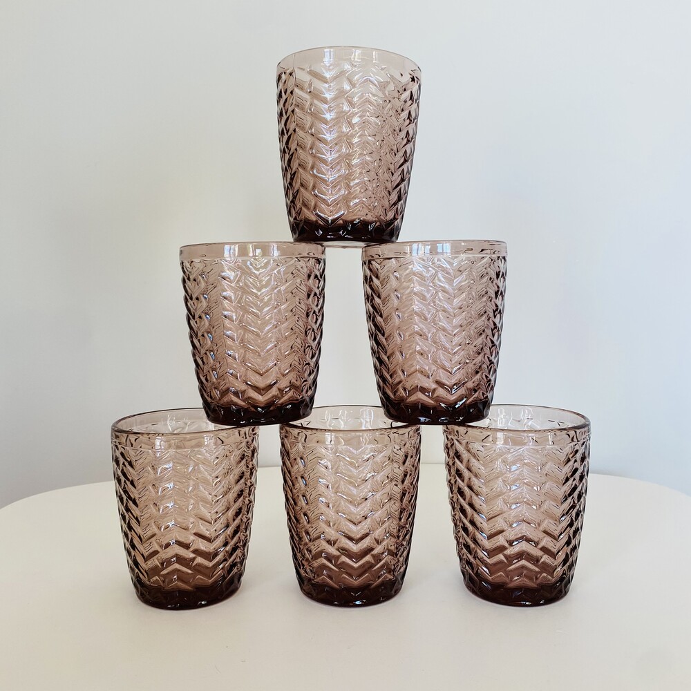 Conjunto Copos Waves - Violeta - Vidro