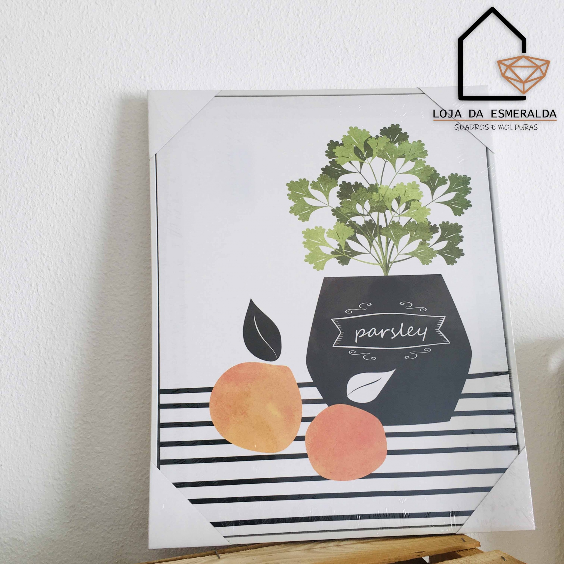 Tela 50x40CM | Vaso com Planta e Frutas