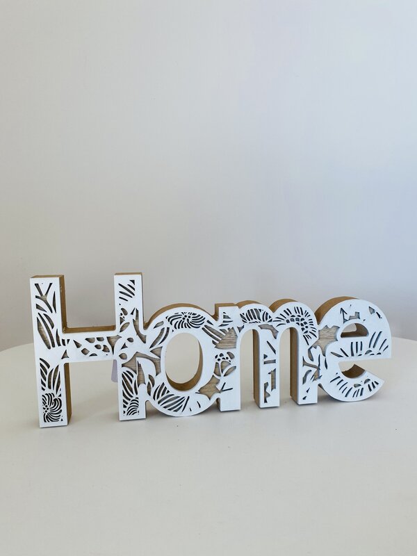 Placa Decorativa Home - Branco - C29.5xL2xA11CM