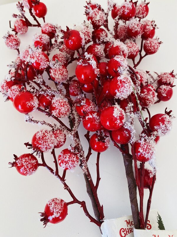 Decoração para árvore de Natal - Haste com Bagos - 44CM