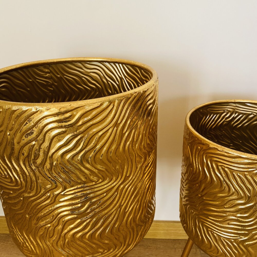 Floreiras/Vasos - Dourado - Metal