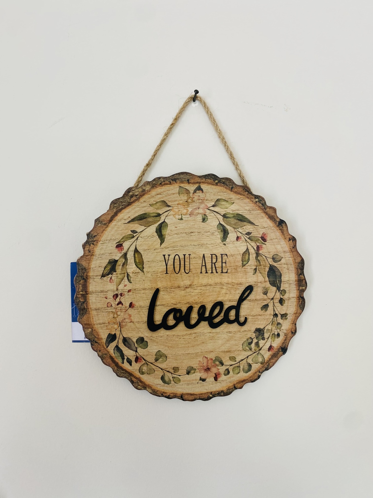Placa Decorativa de Parede - C20xL1xA20CM - Madeira - You are Loved
