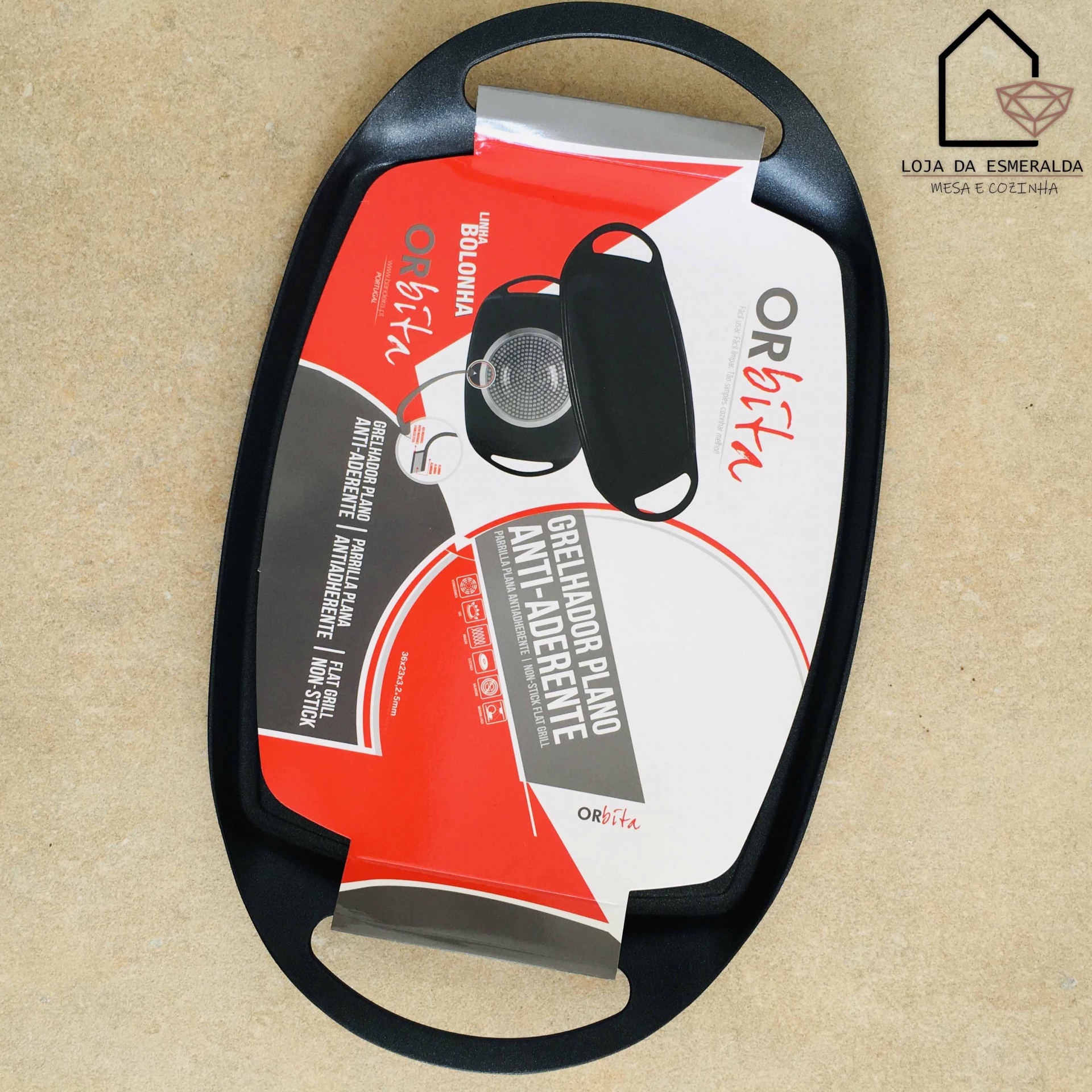 Grelhador Plano Anti-Aderente em Alumínio Fundido com 36X23CM