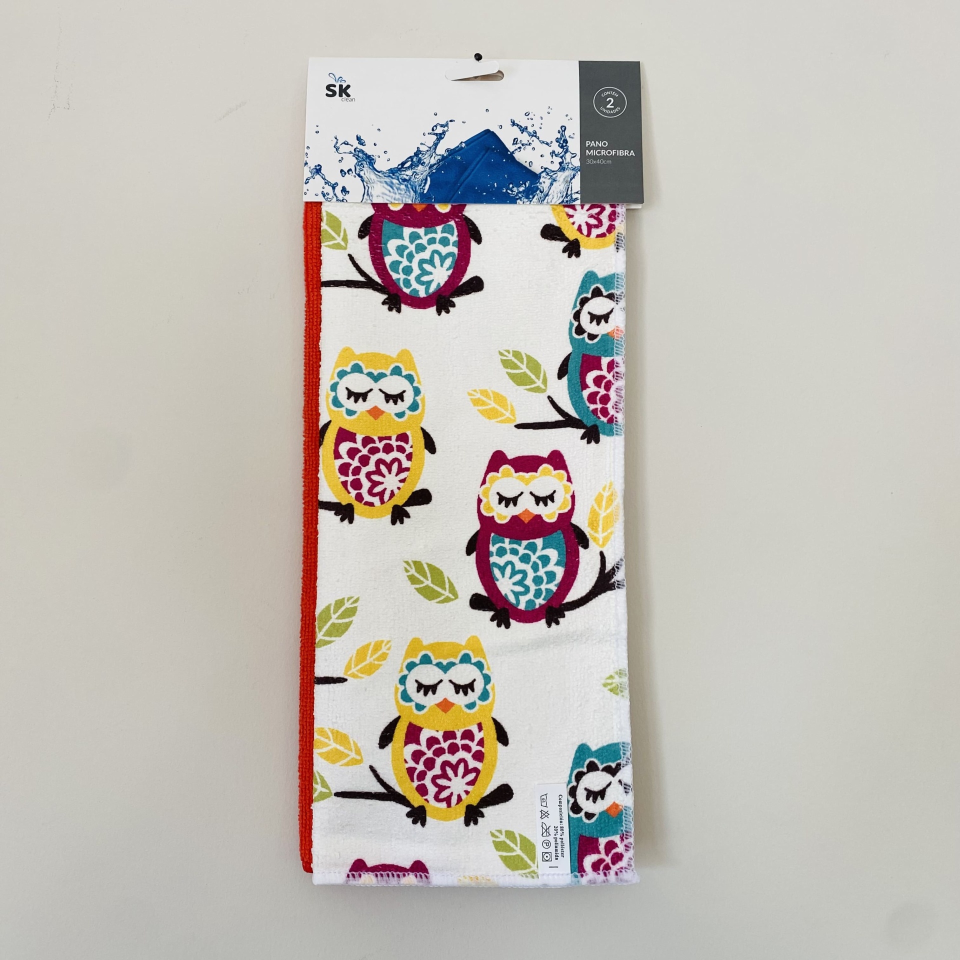 Conj. 2 Pano de Cozinha - Corujas - Microfibra - C30xL40CM
