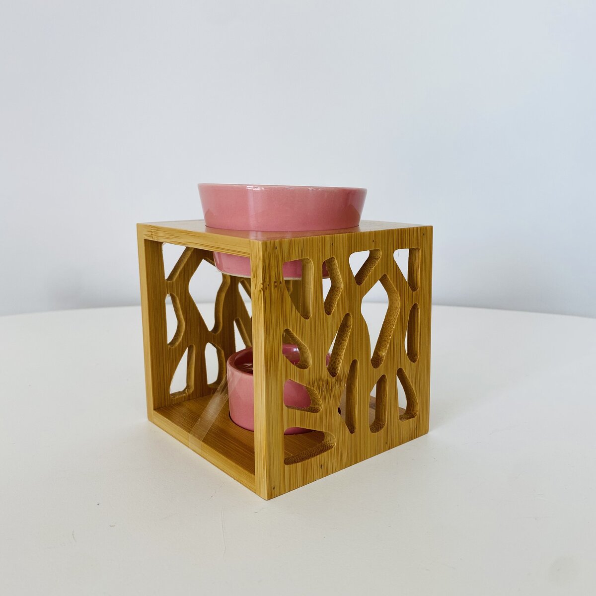 Queimador de Óleos de Essência - Cerâmica - Rosa - 9.5Cx9.5Lx10ACM