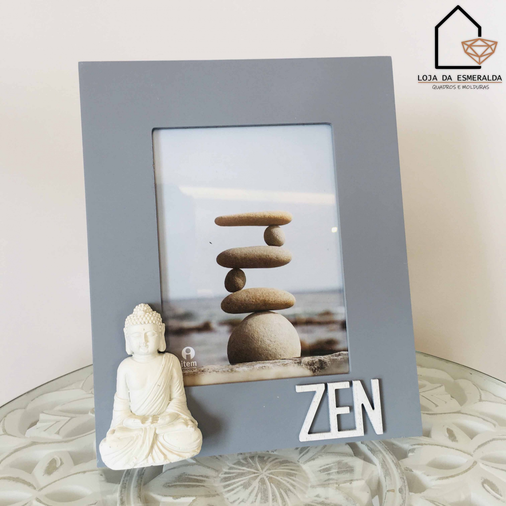 Moldura Zen Cinza | Madeira | 25x30CM