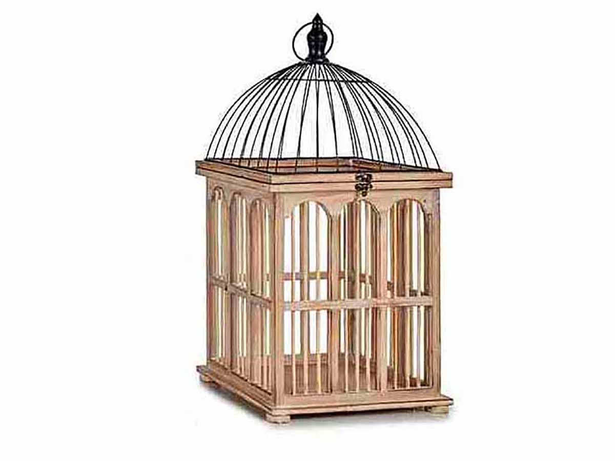 Gaiola Decorativa em Madeira | 30x30x59 CM