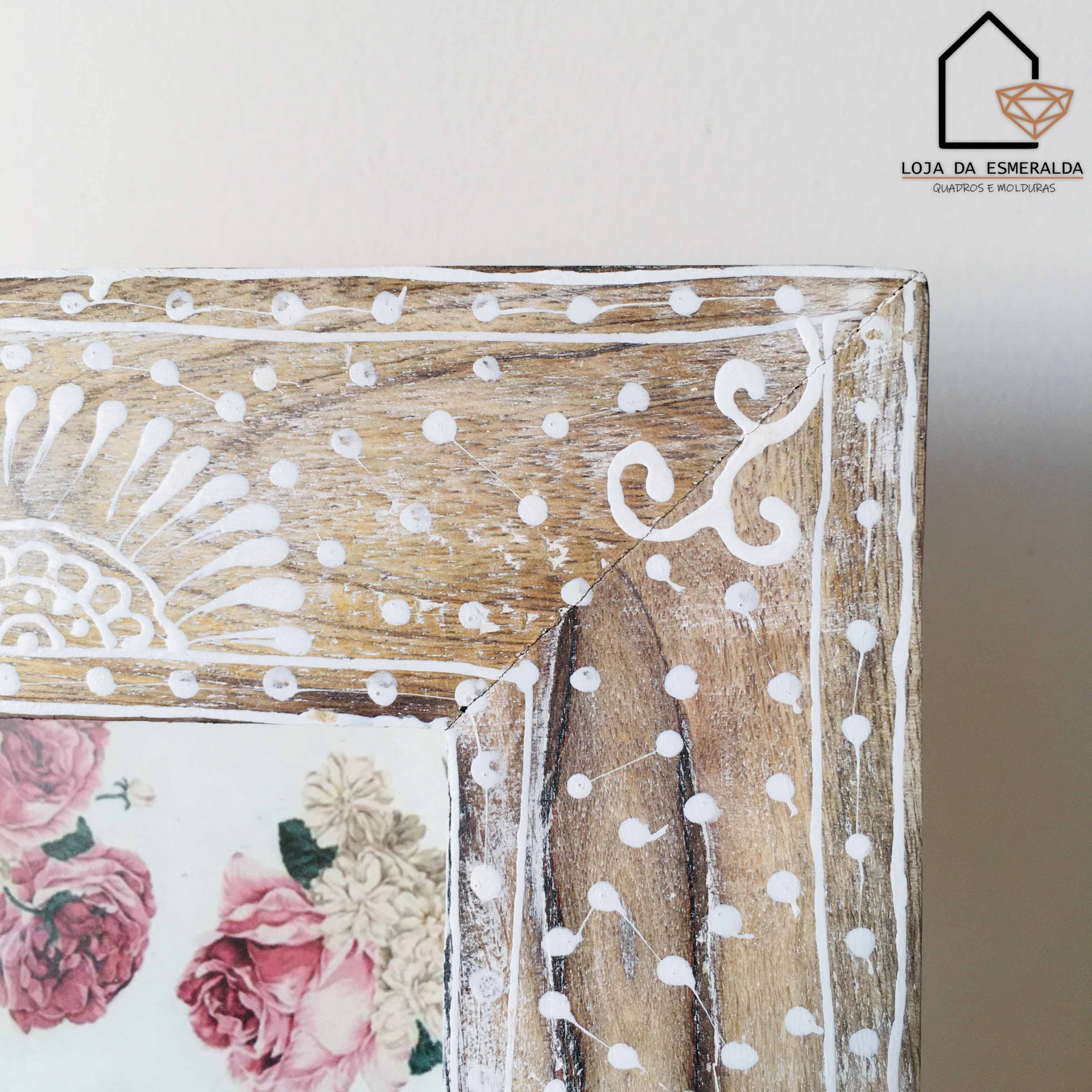 Moldura Flores | Madeira | 18.5x24x2CM