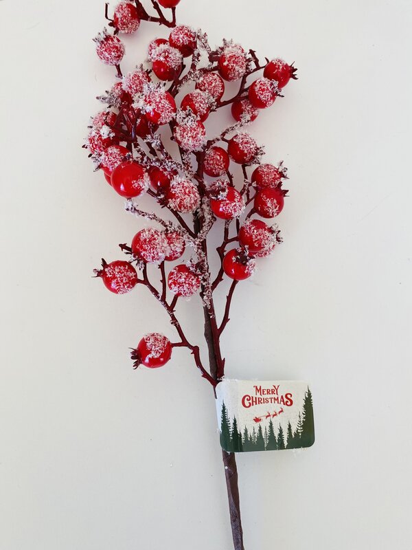 Decoração para árvore de Natal - Haste com Bagos - 44CM