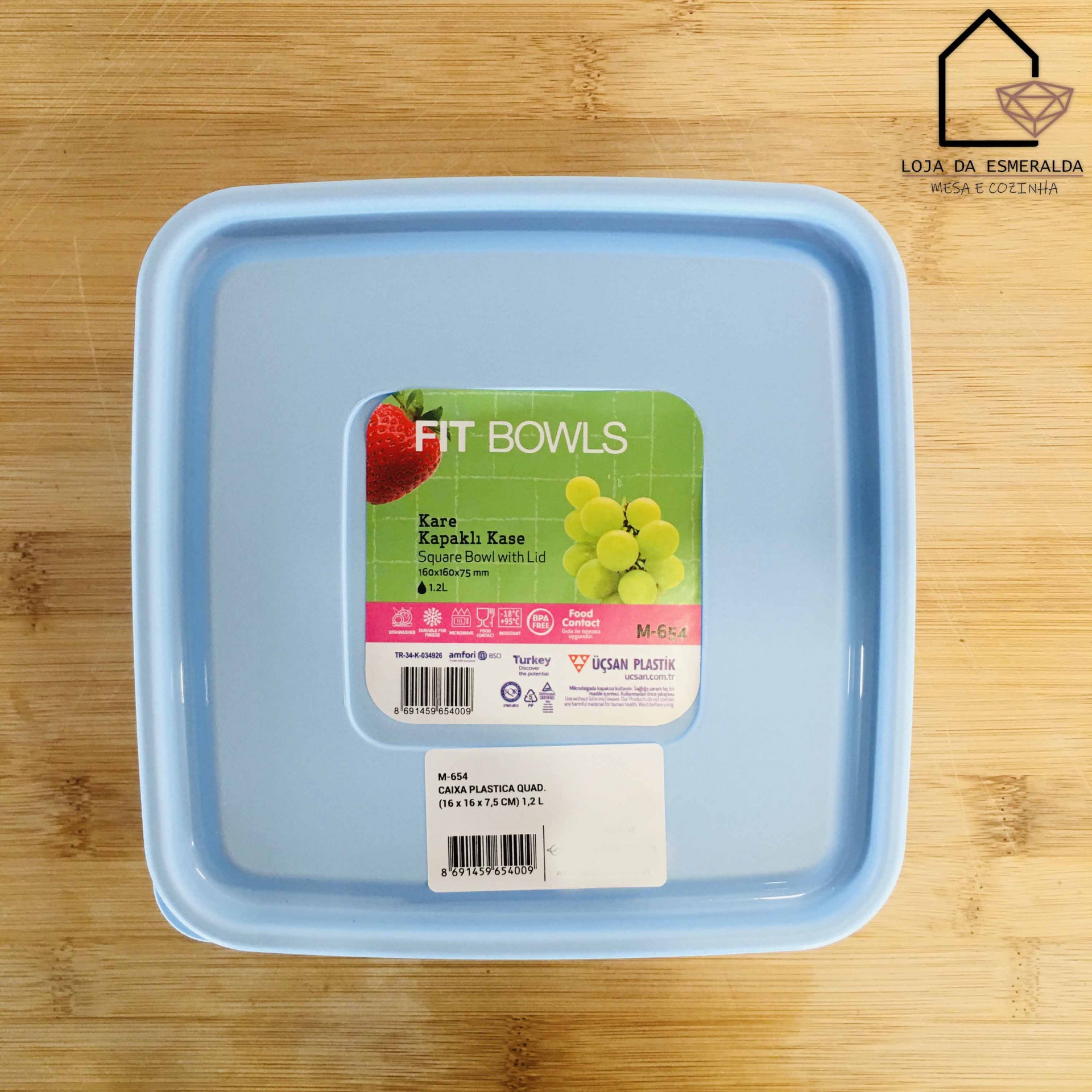 Caixa Quadrada Azul p/ Conservação de Alimentos | 1.2 L