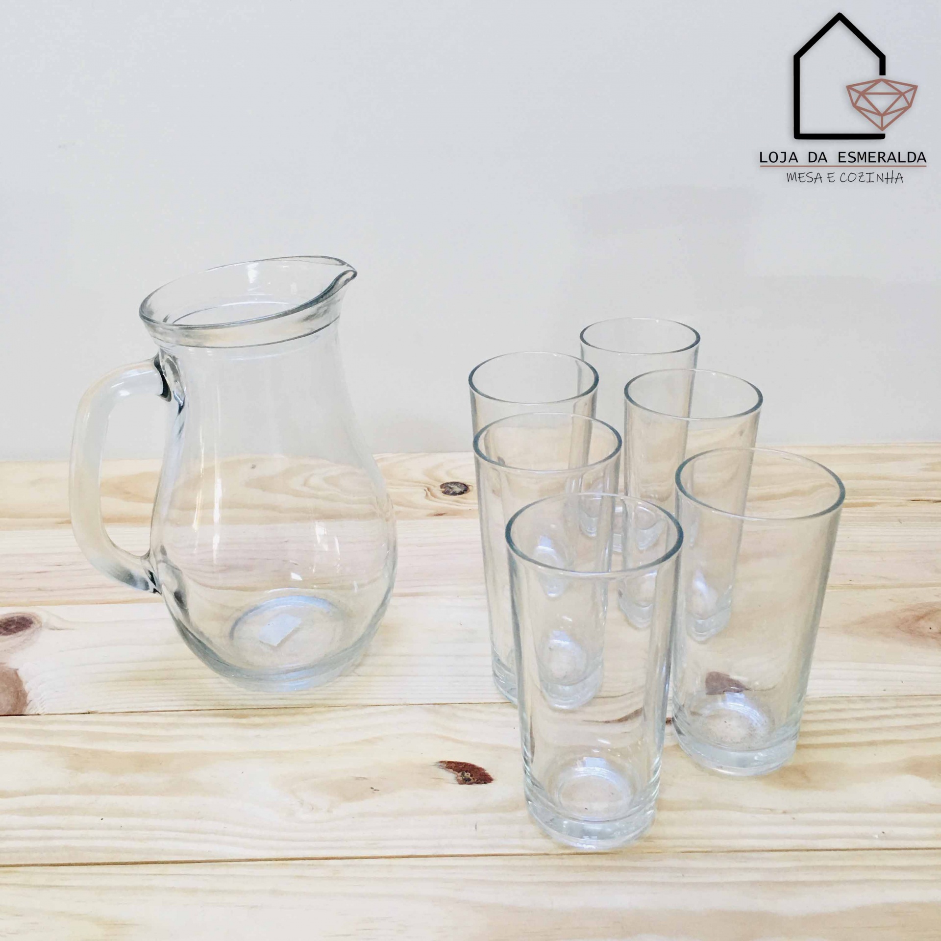 Conjunto Jarro + 6 Copos | Vidro