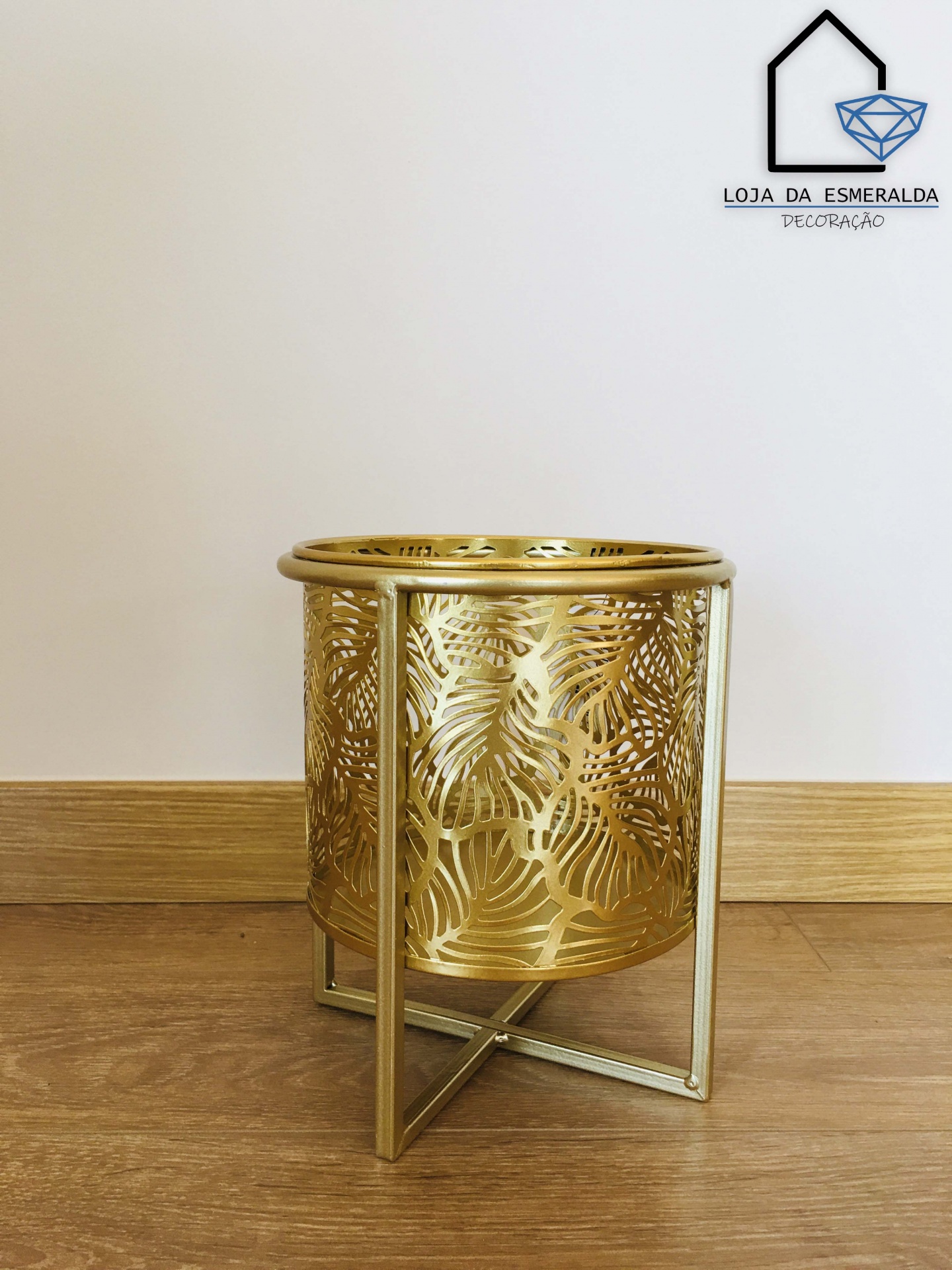 Floreira | Metal | Dourado | 19x19x22.5CM